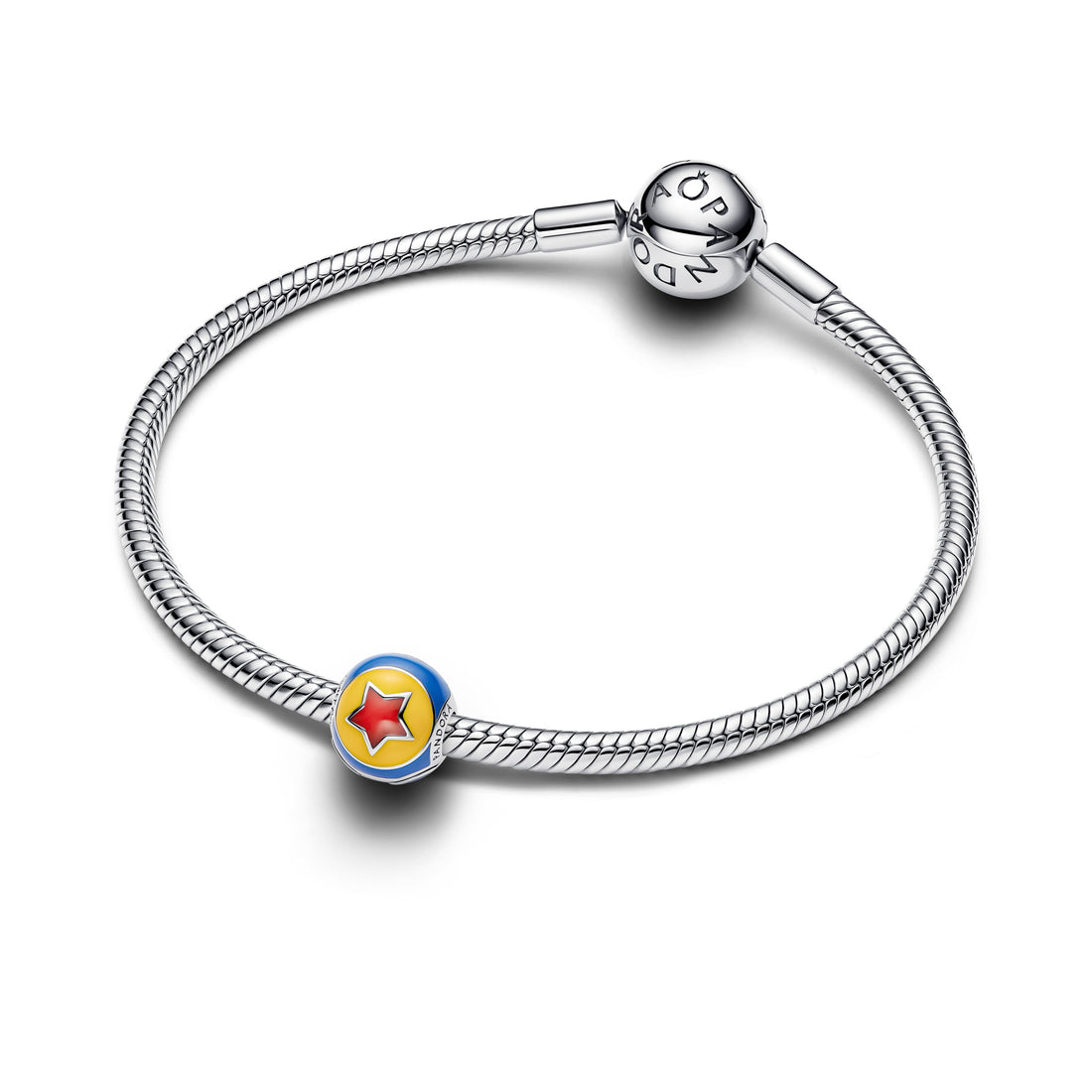 Disney Parks Pixar Ball Sterling Silver Clip With Red, Blue And Yellow Enamel