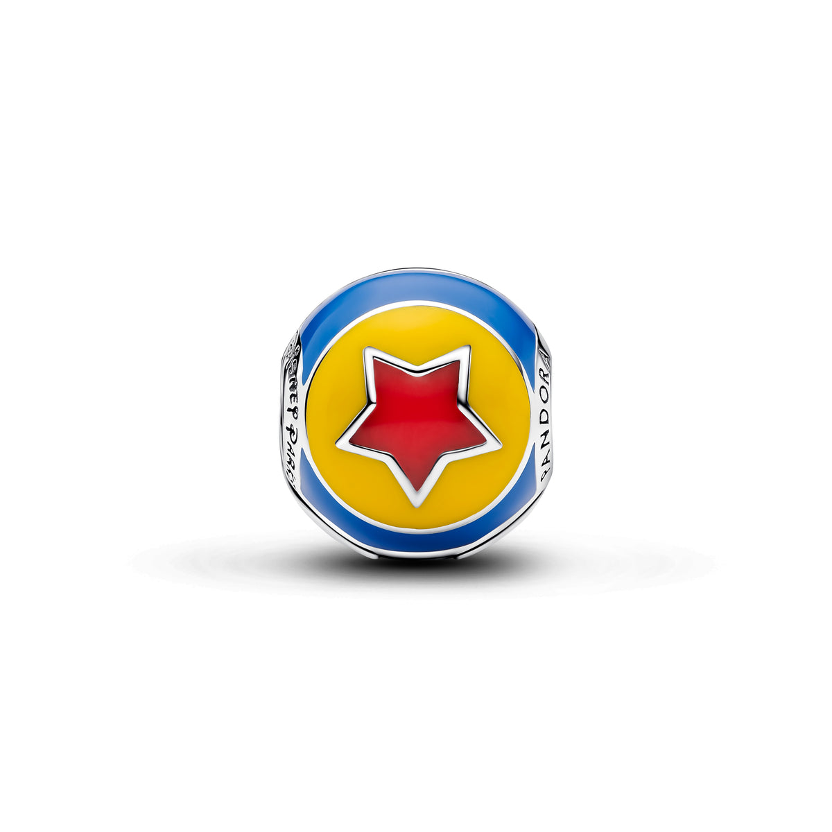 Disney Parks Pixar Ball Sterling Silver Clip With Red, Blue And Yellow Enamel