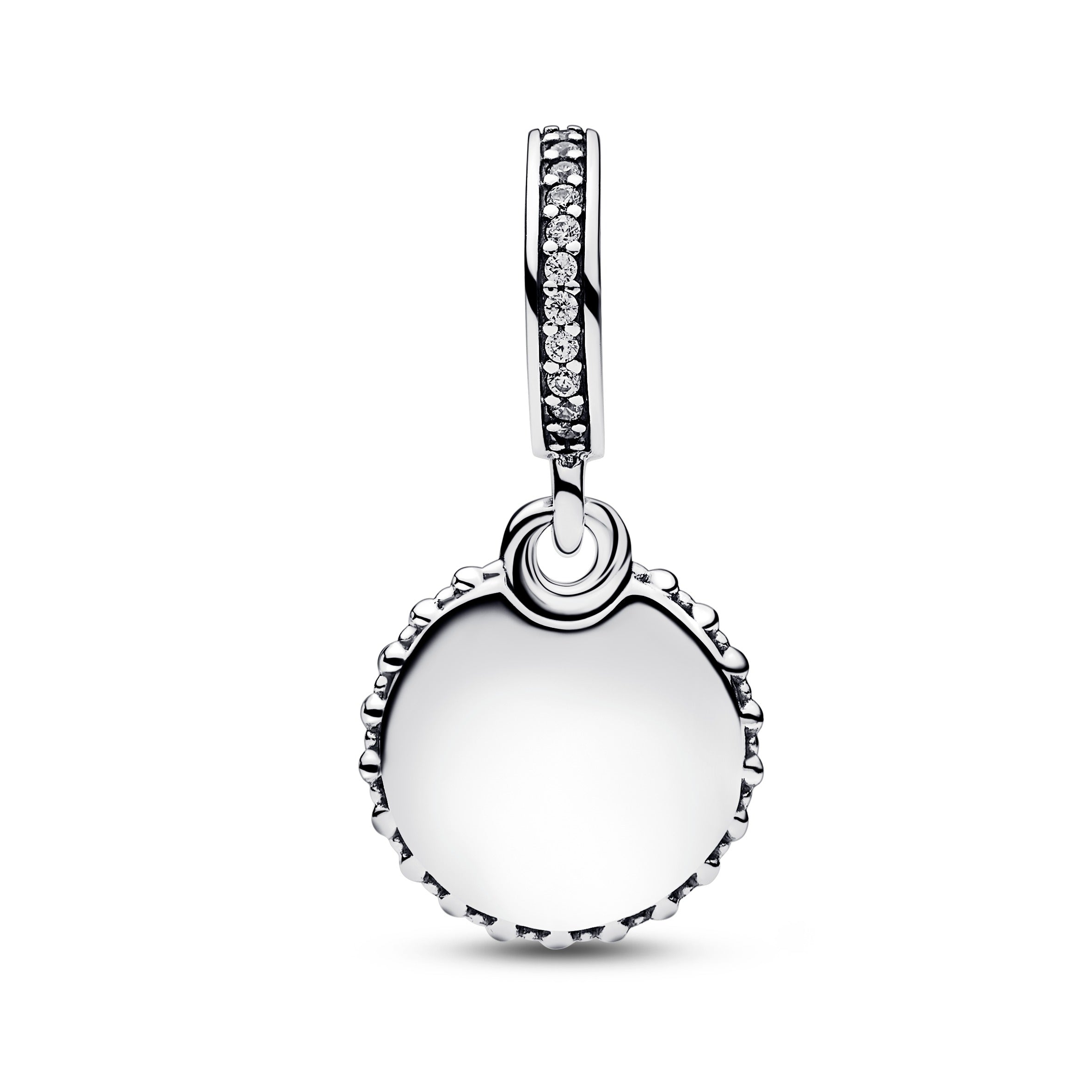 Disney Parks Engravable Sterling Silver Dangle With Clear Cubic Zirconia