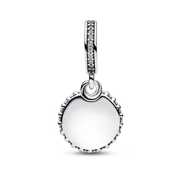 Disney Parks Engravable Sterling Silver Dangle With Clear Cubic Zirconia