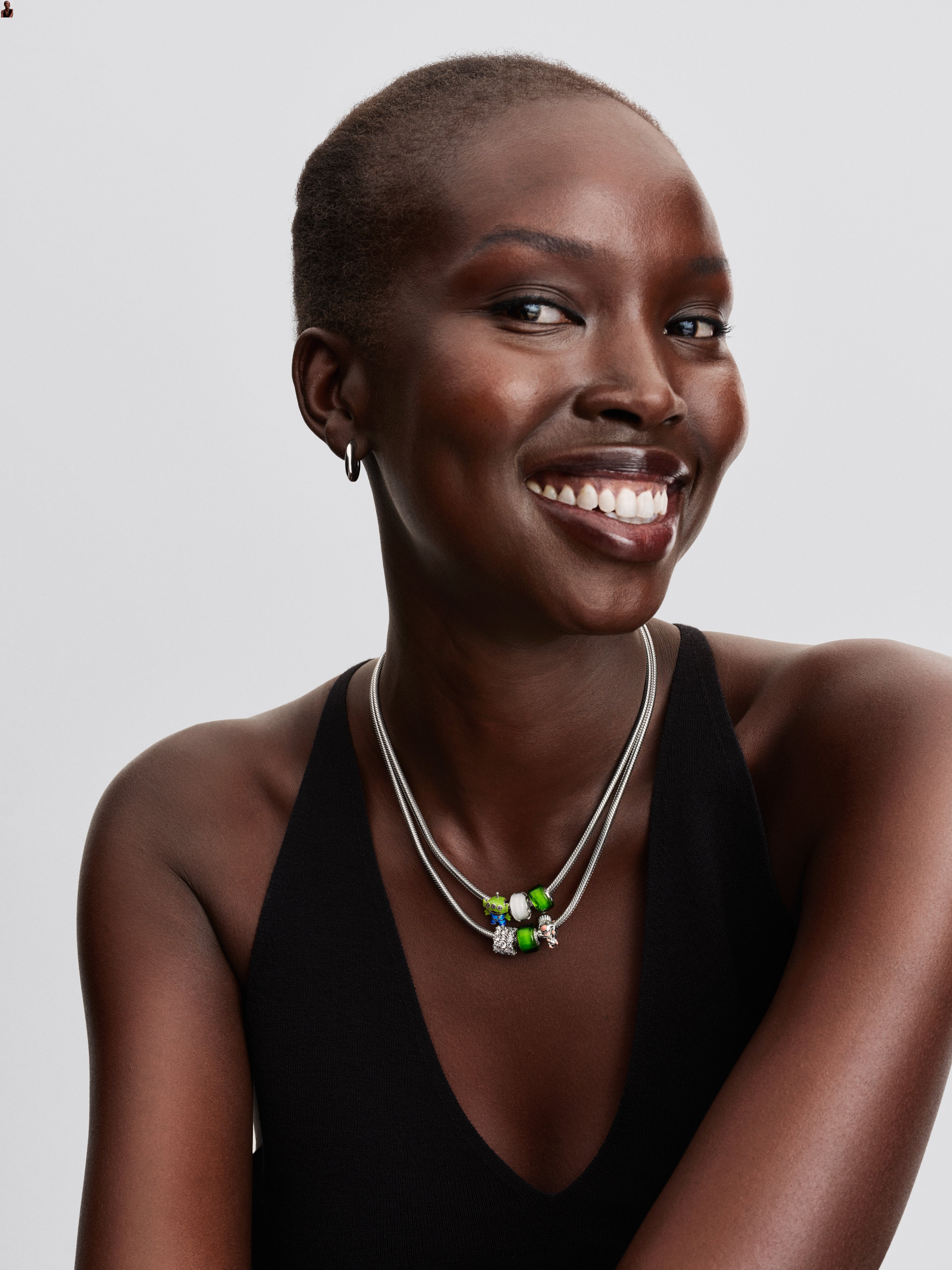 Disney Pixar Remy Sterling Silver Charm With Black, Pink And Glittery White Enamel