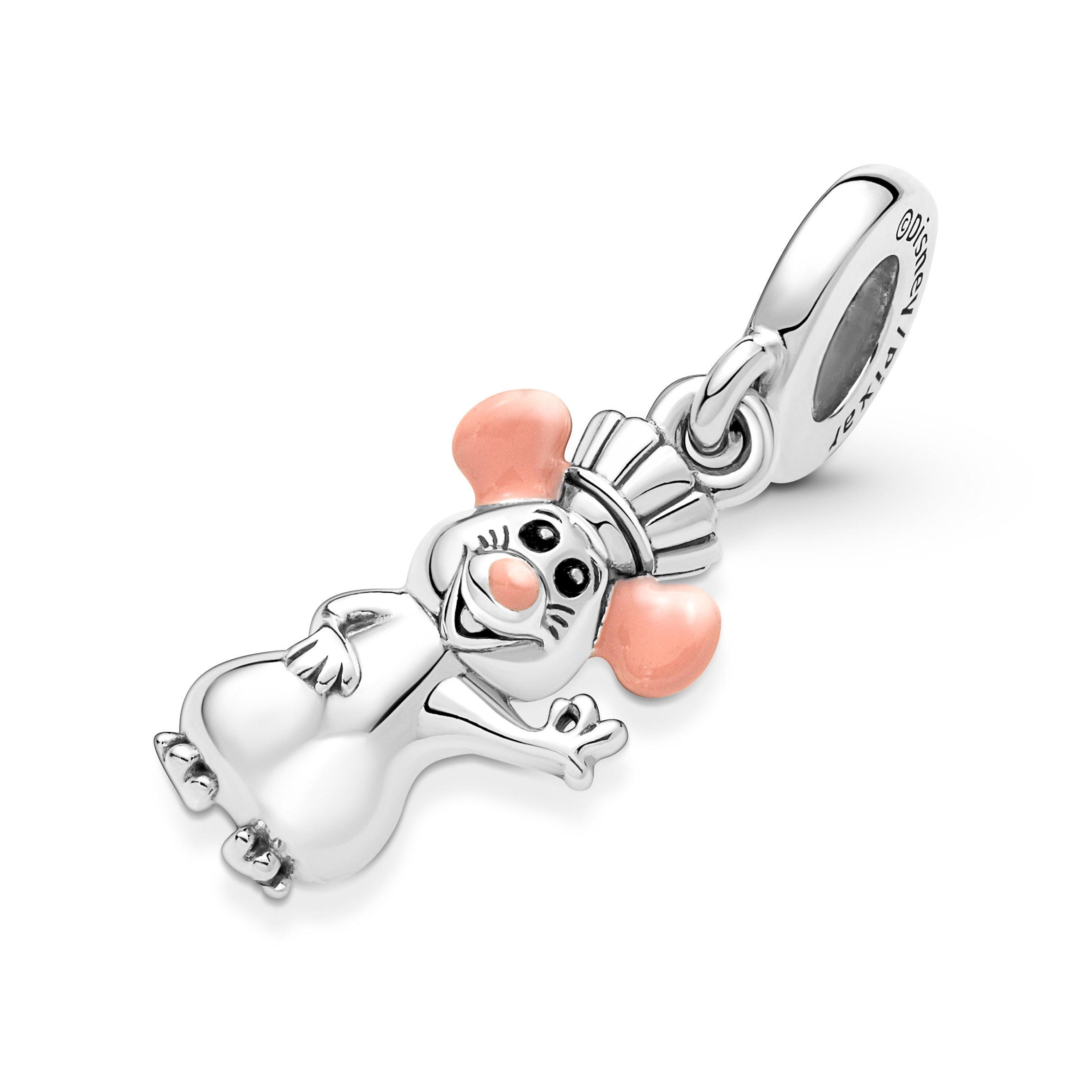 Disney Pixar Remy Sterling Silver Dangle With Pink And Black Enamel