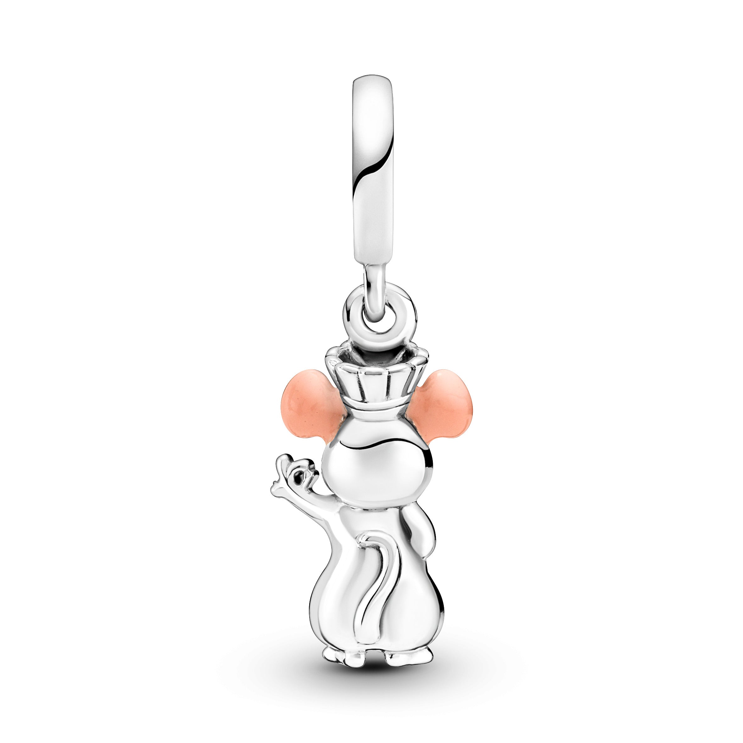 Disney Pixar Remy Sterling Silver Dangle With Pink And Black Enamel