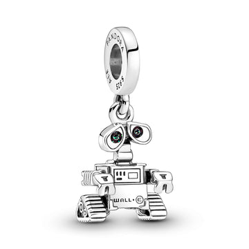 Disney Pixar Wall-E Sterling Silver Dangle With Glitter, Red And Black Enamel