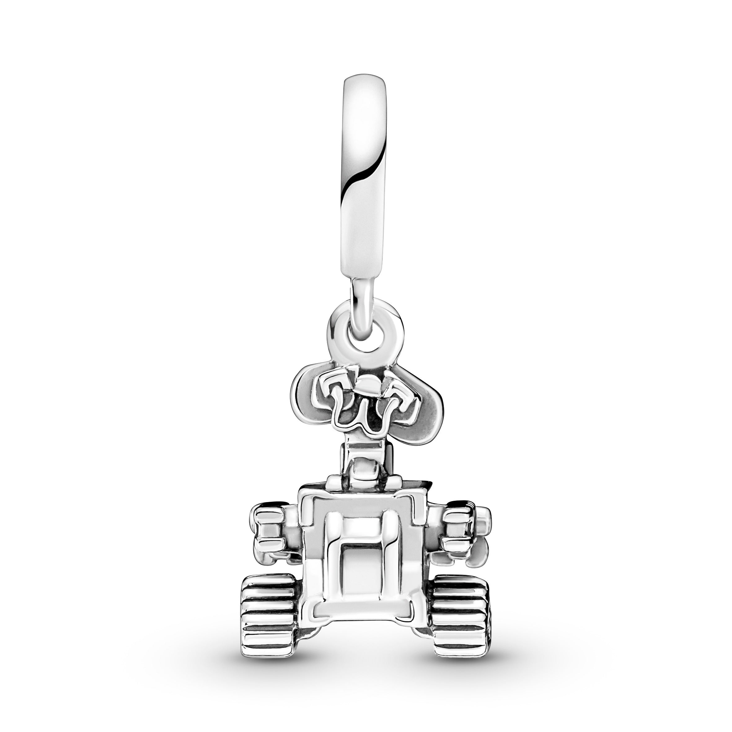 Disney Pixar Wall-E Sterling Silver Dangle With Glitter, Red And Black Enamel