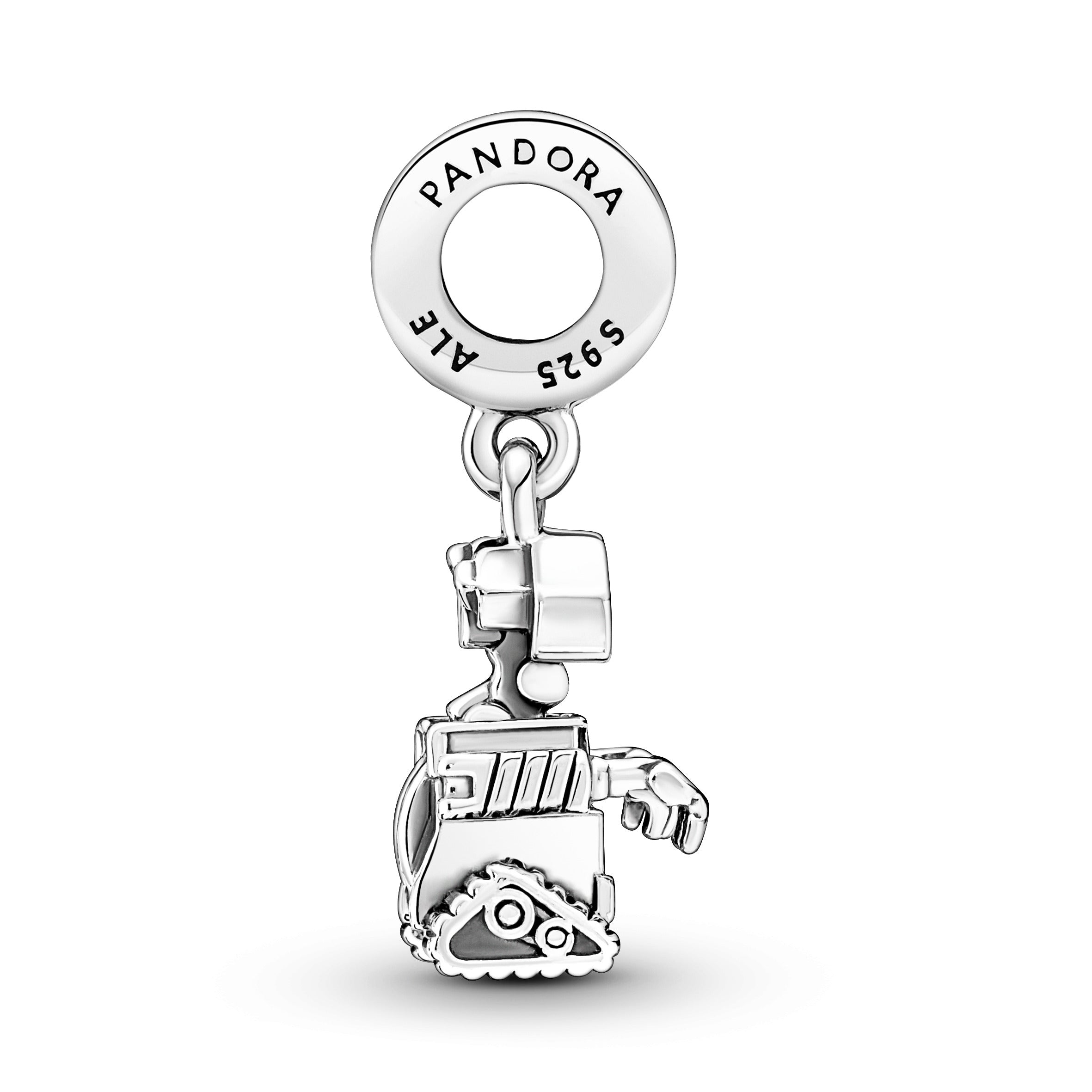Disney Pixar Wall-E Sterling Silver Dangle With Glitter, Red And Black Enamel