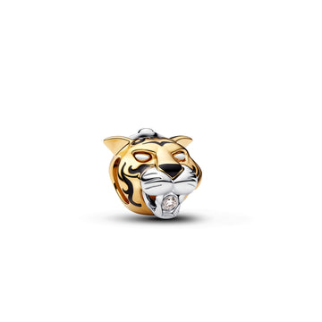 Disney Princess Jasmin Sterling Silver And 14K Gold-Plated Charm With 0.012Ct Tw G-I Vs+Round Brill V Good Cut Lab-Grown Diam