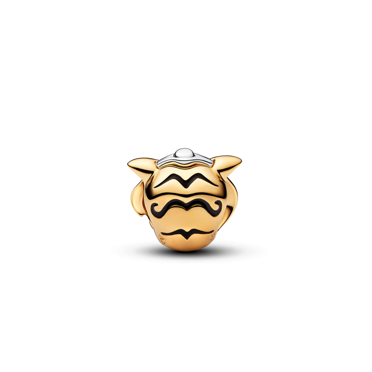 Disney Princess Jasmin Sterling Silver And 14K Gold-Plated Charm With 0.012Ct Tw G-I Vs+Round Brill V Good Cut Lab-Grown Diam