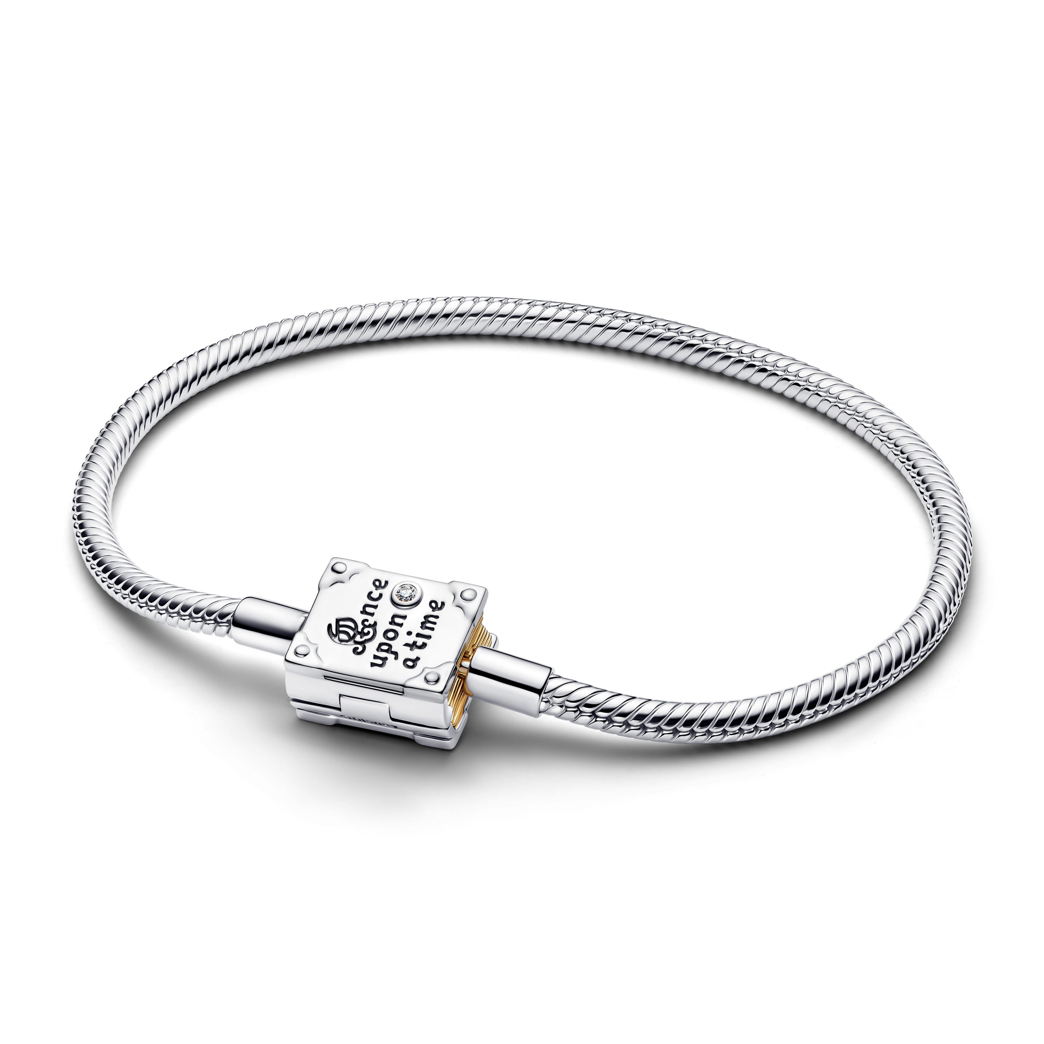 Disney Princess Sterling Silver And 14K Gold-Plated Bracelet With 0.012 Ct Tw G-I Vs+ Round Brilliant Very Good Cut Lab-Grown Diamond