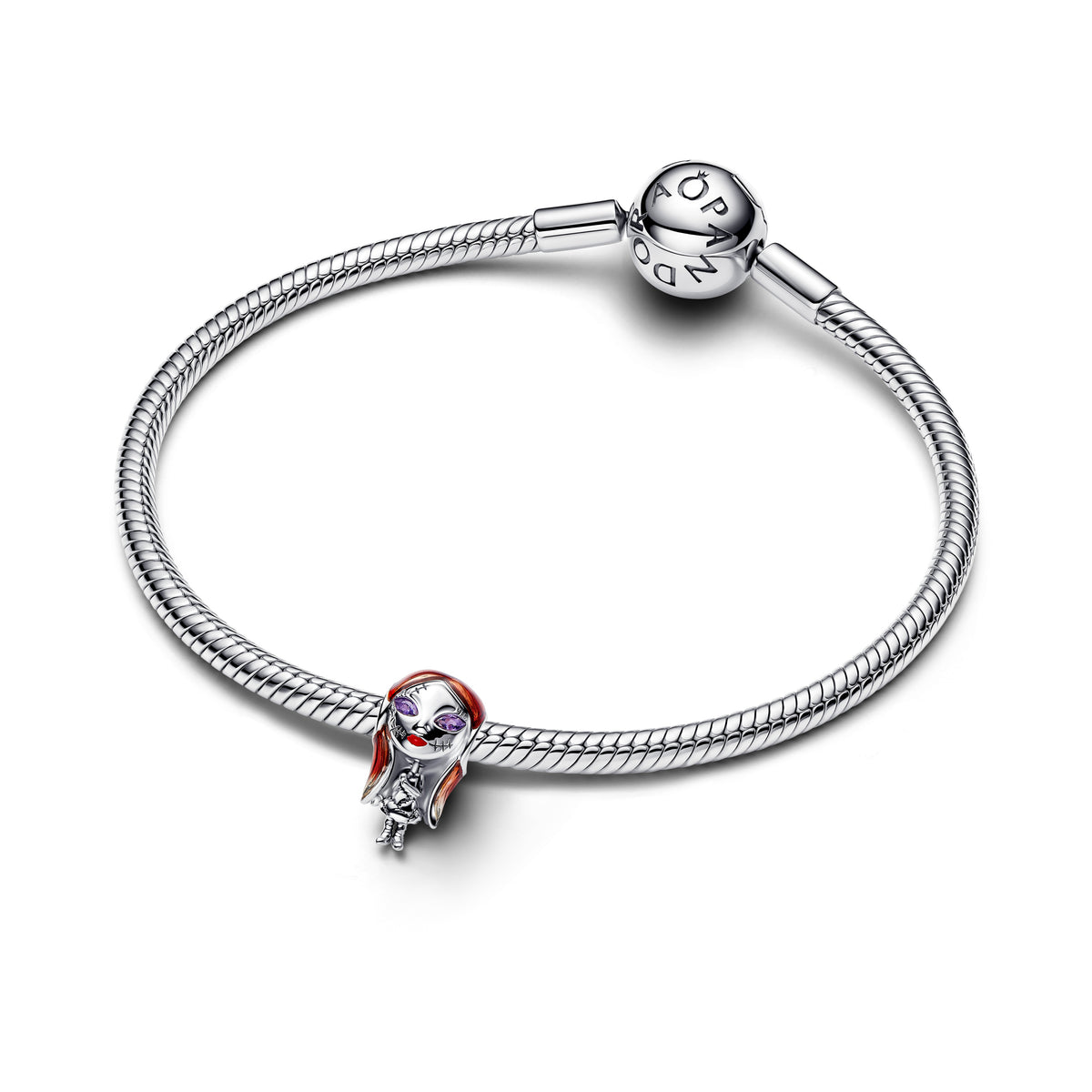 Disney Sally Sterling Silver Charm With Sweet Grape Purple Crystal And Enamel