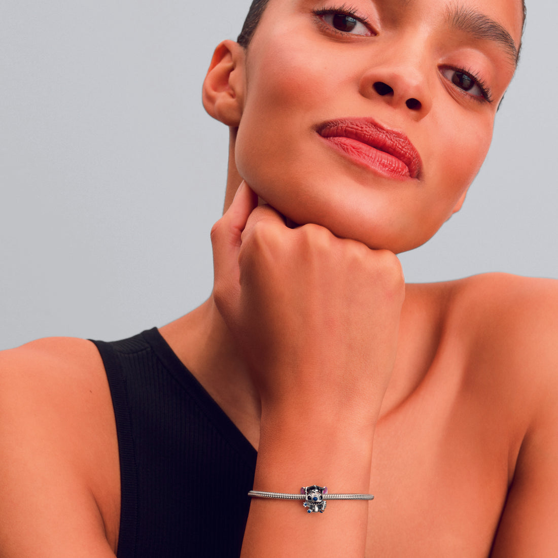 Disney Stitch Graduation 2025 Sterling Silver Charm With Black, Purple And Blue Enamel