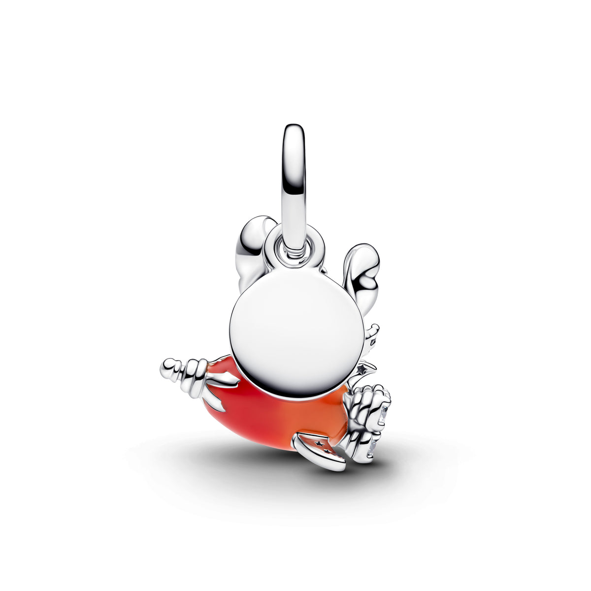 Disney Stitch Rocket Sterling Silver Double Dangle With Clear Cubic Zirconia, Purple, Black, Red And Orange Enamel