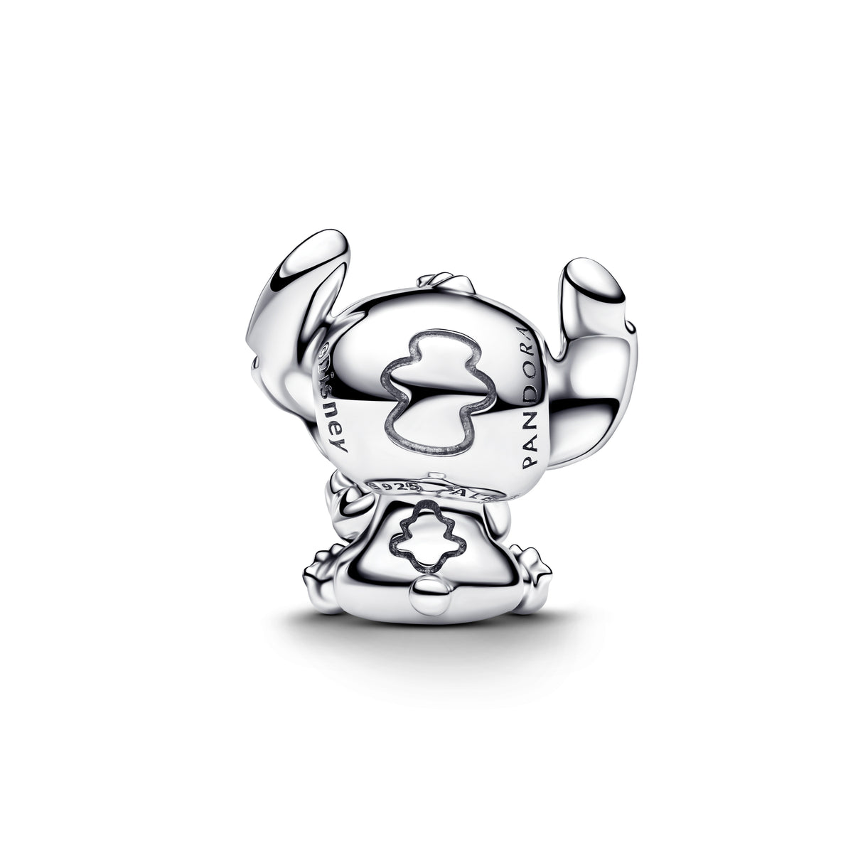 Disney Stitch Sterling Silver Charm With Princess Blue Crystal And Black Enamel