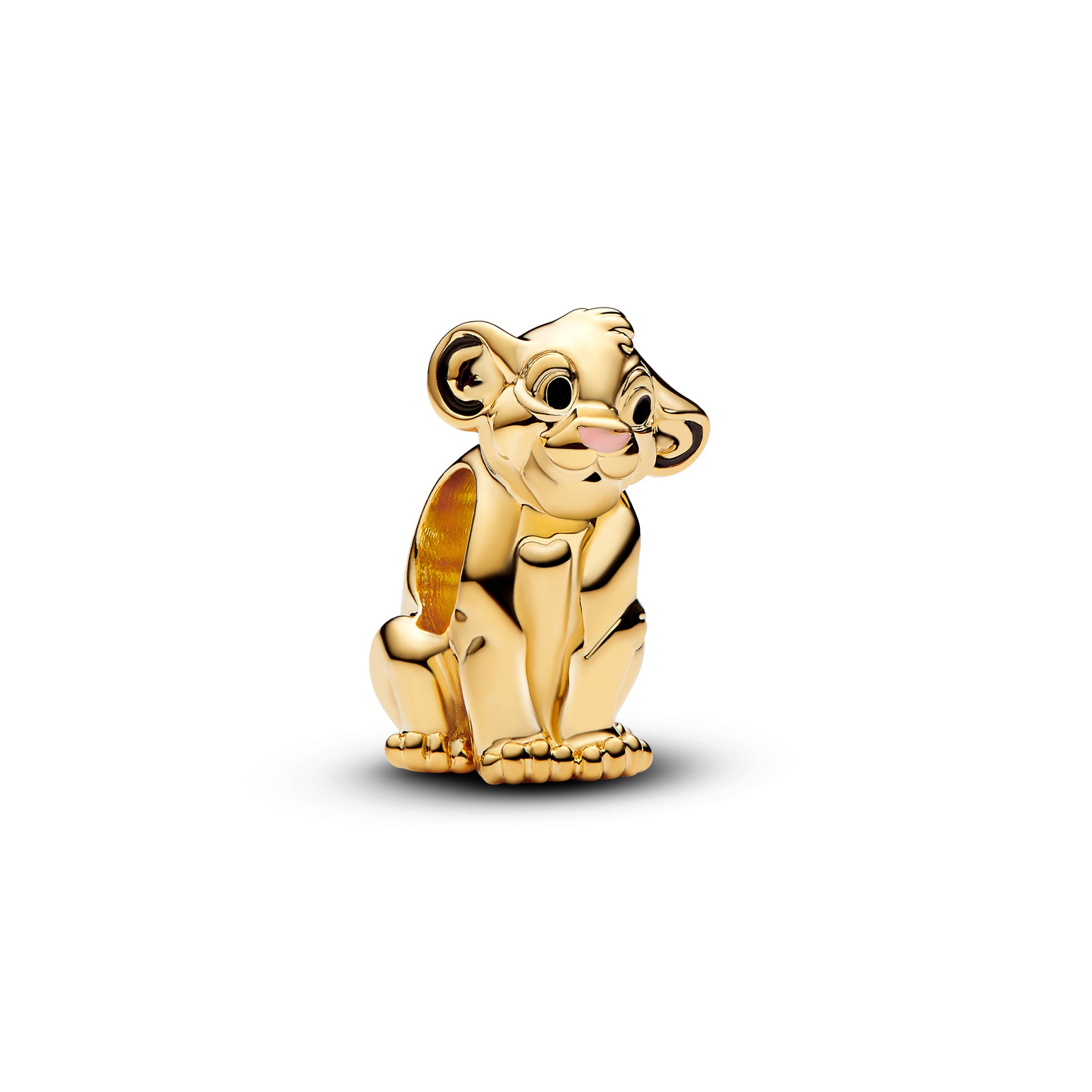 Disney The Lion King Simba 14K Gold-Plated Charm With Black And Pink Enamel