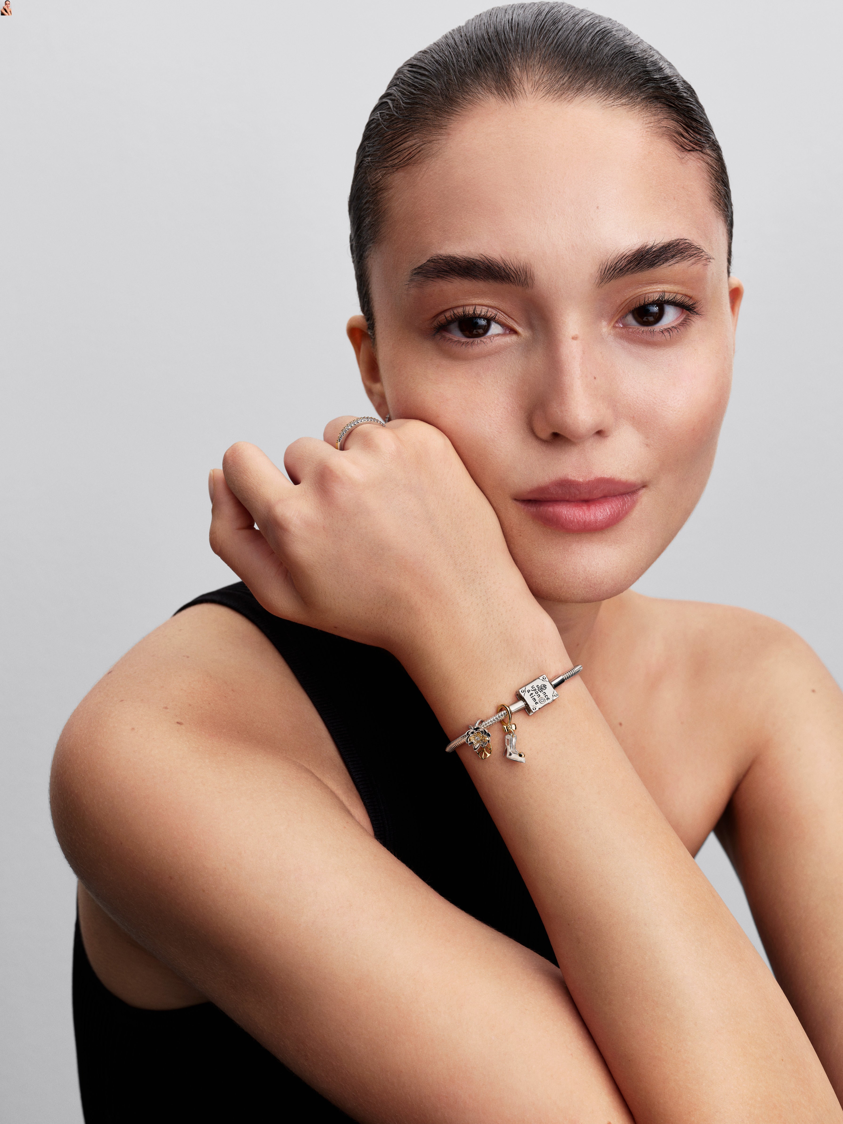 Disney Tiana Sterling Silver And 14K Gold-Plated Charm With 0.012 Ct Tw G-I Vs+ Round Brilliant Very Good Cut Lab-Grown Diamond