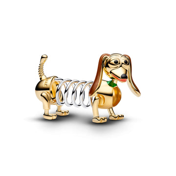 Disney Toy Story Slinky Dog 14K Gold-Plated And Sterling Silver Charm With Brown, Black, Red And Green Enamel