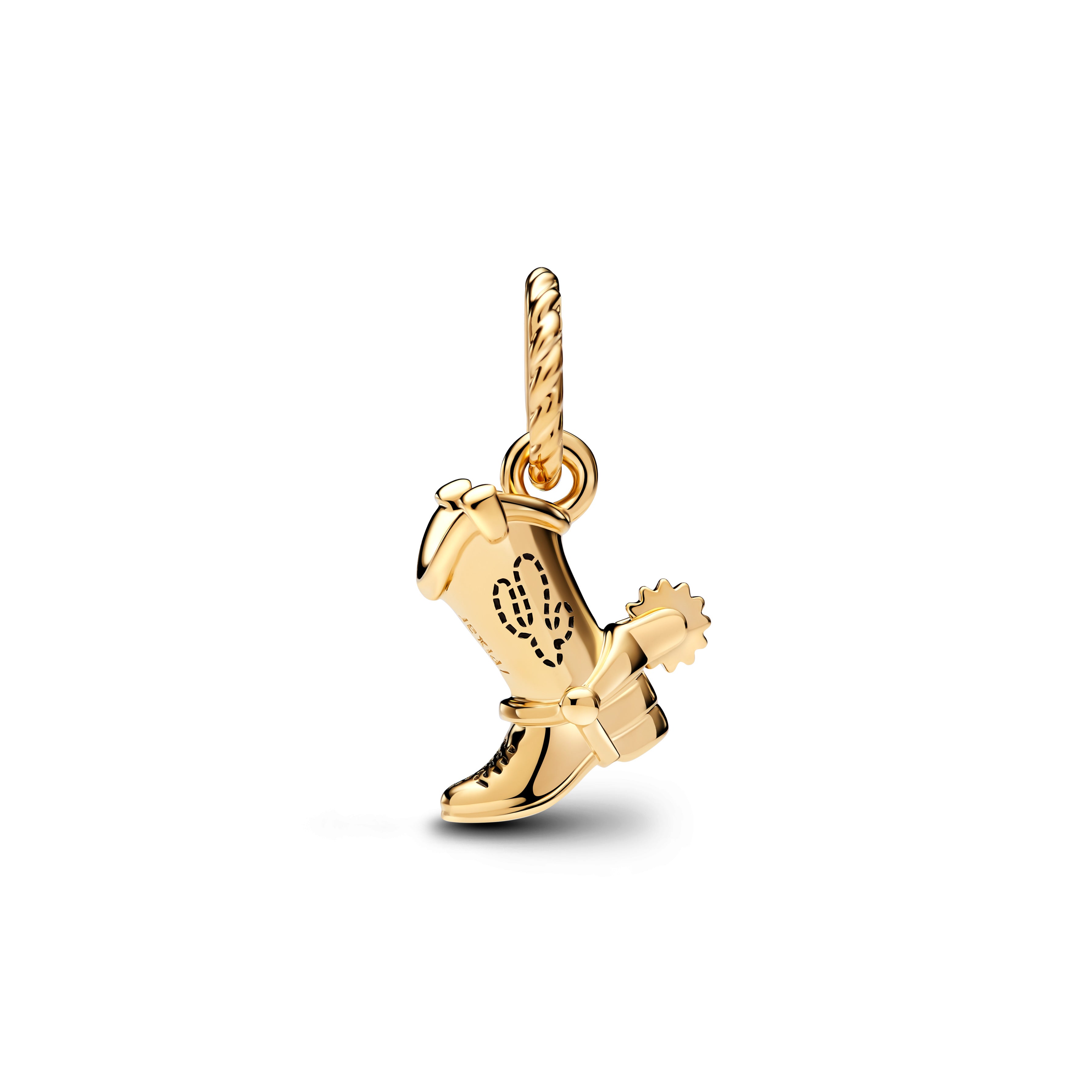 Disney Toy Story Woody Boot 14K Gold-Plated Dangle With Black Enamel