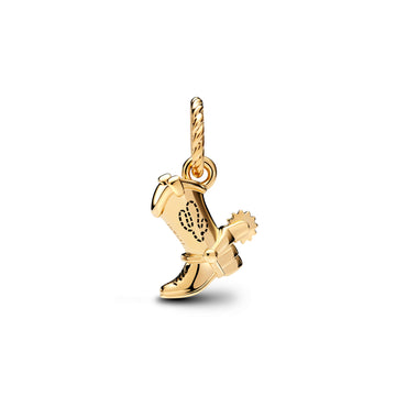 Disney Toy Story Woody Boot 14K Gold-Plated Dangle With Black Enamel