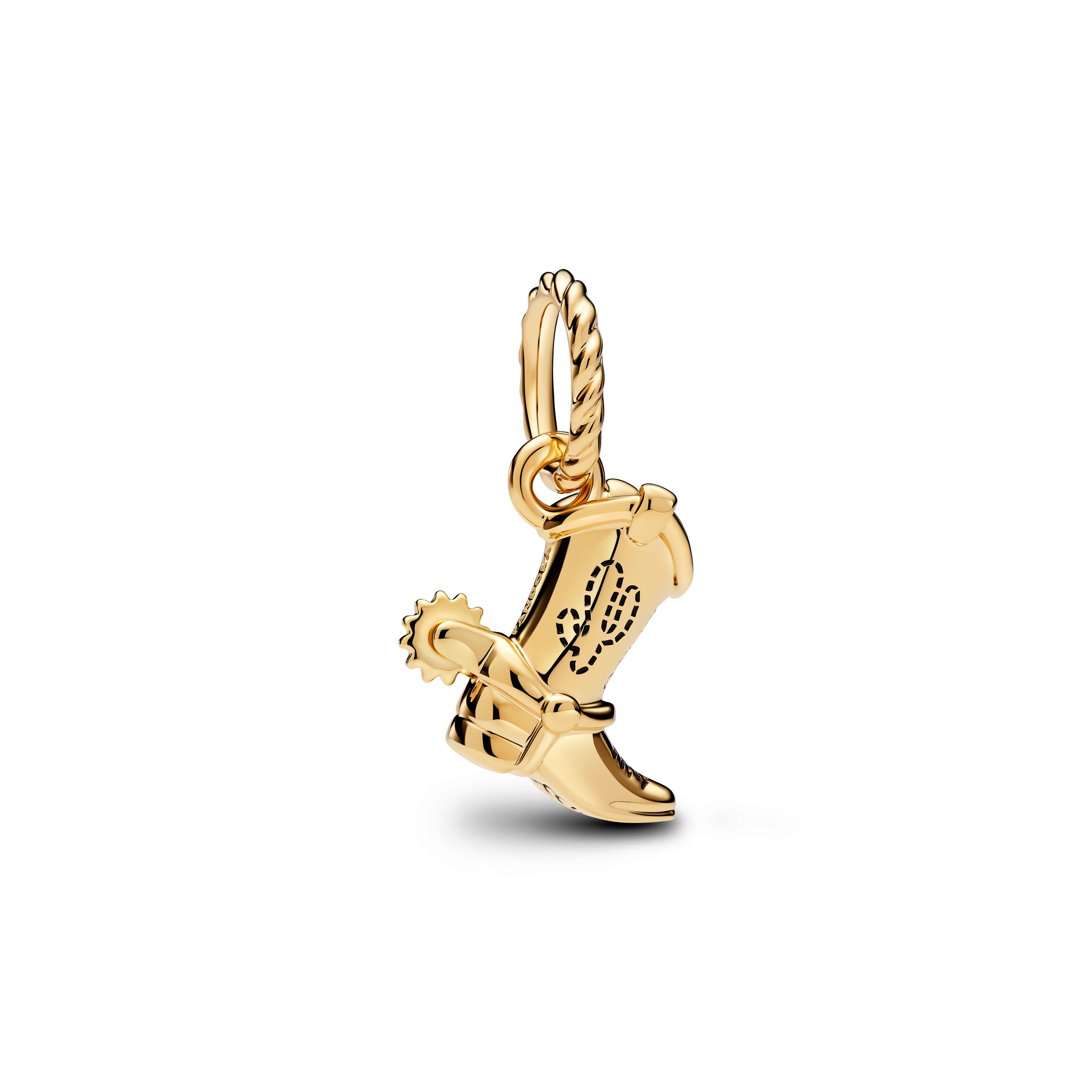 Disney Toy Story Woody Boot 14K Gold-Plated Dangle With Black Enamel