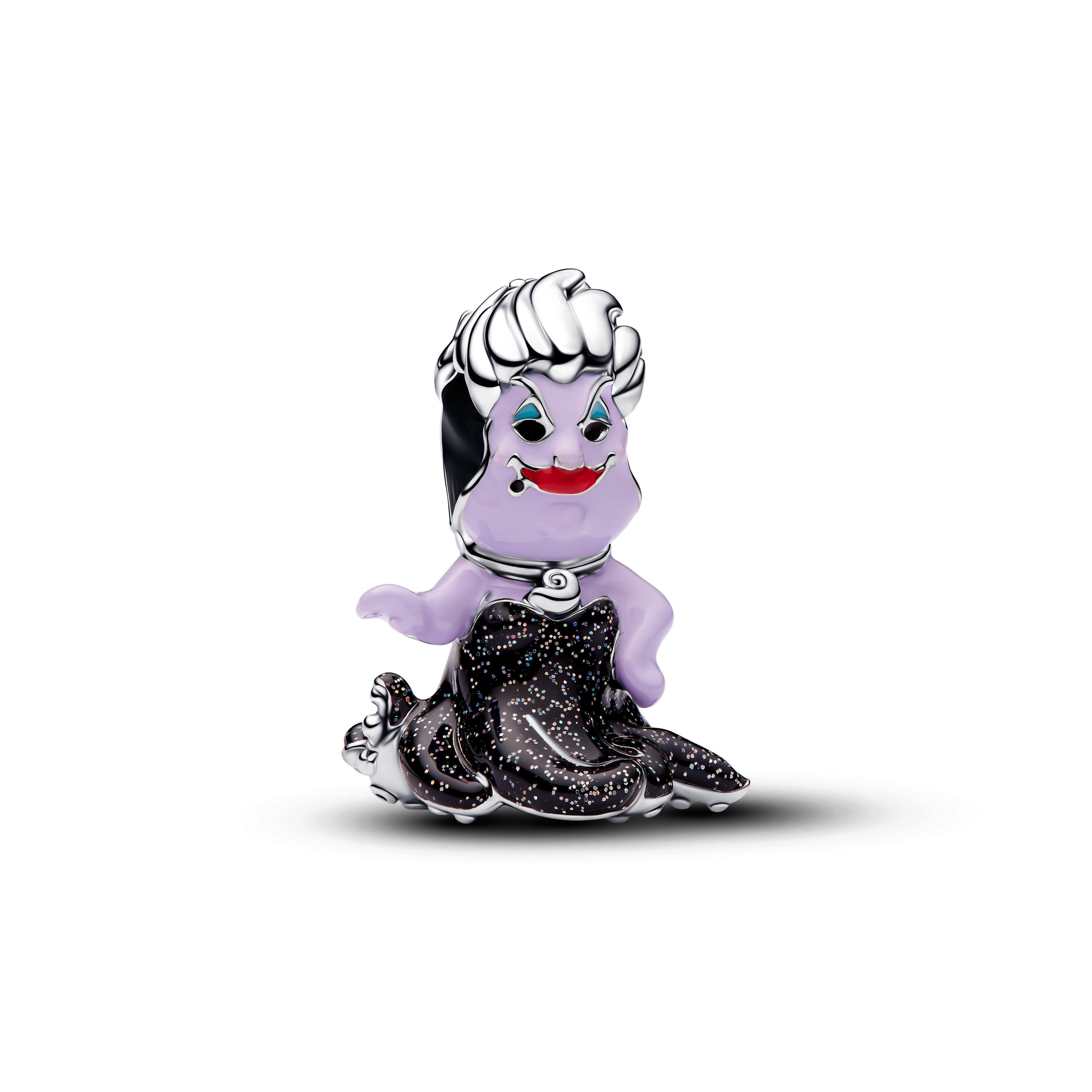 Disney Ursula Sterling Silver Charm With Black, Purple, Red And Blue Enamel