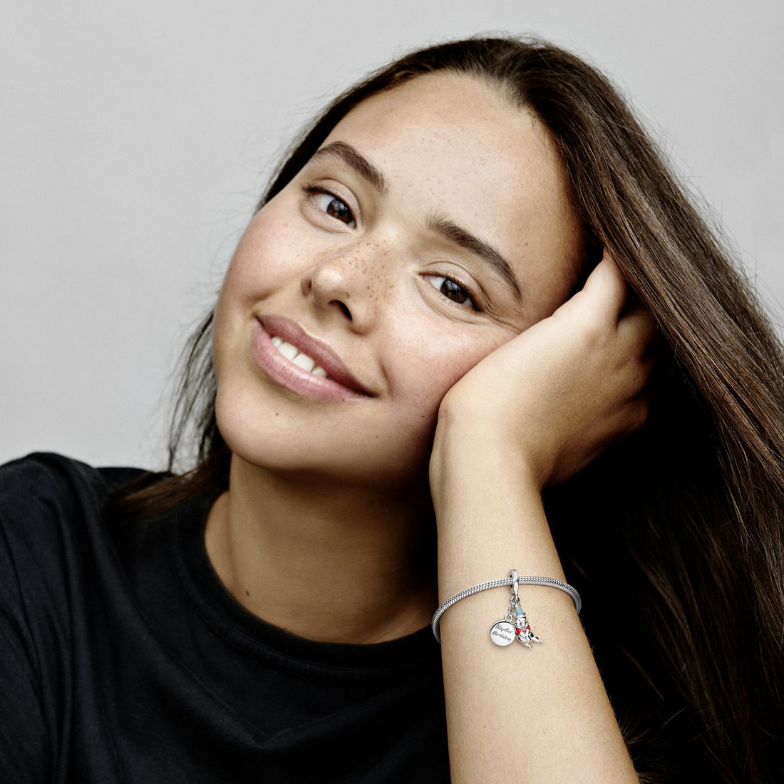 Disney Winnie The Pooh Sterling Silver Dangle With Red And Blue Enamel