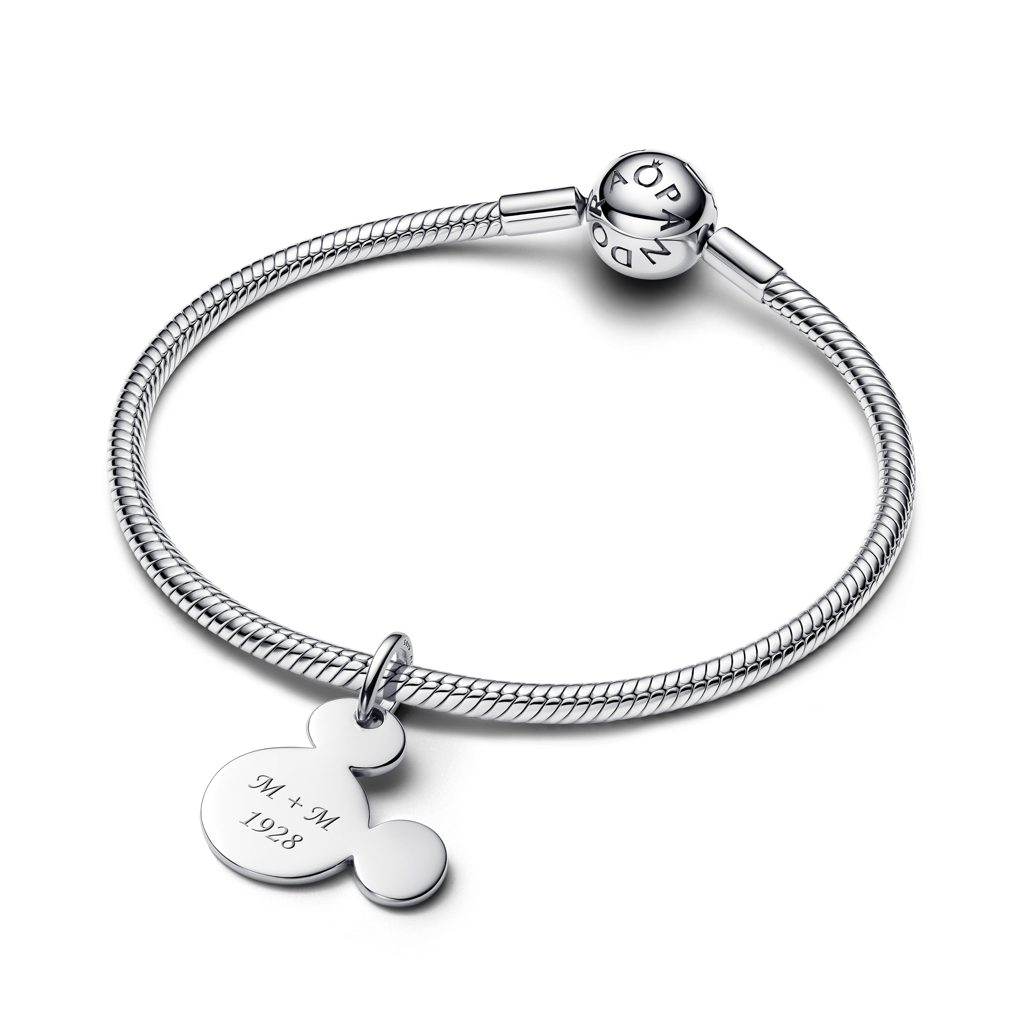 Disney Engravable Mickey Mouse Sterling Silver Dangle