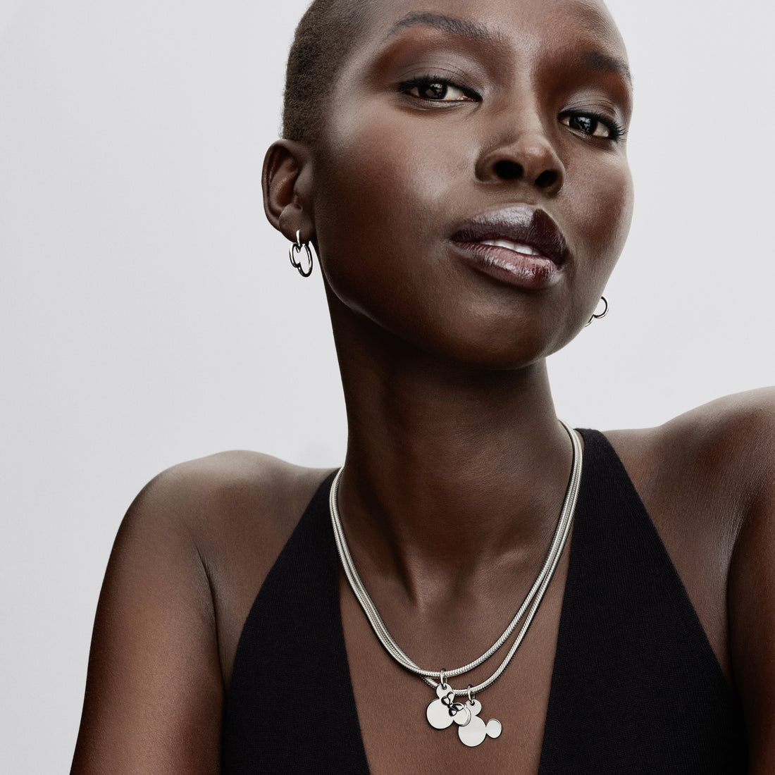 Disney Engravable Mickey Mouse Sterling Silver Dangle