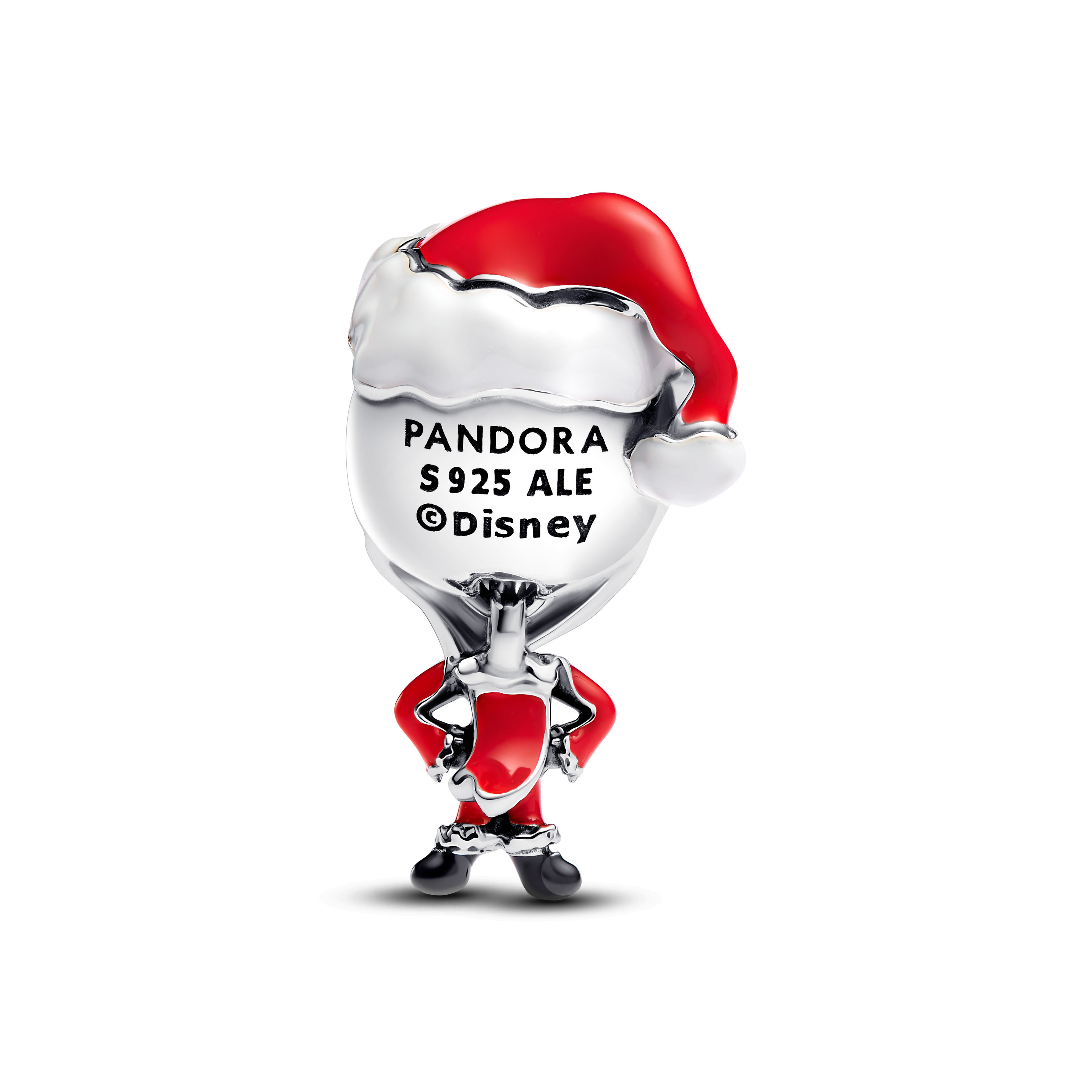 Disney Movable Jack Skellington Sterling Silver Charm With Black Crystal, White, Red And Black Enamel