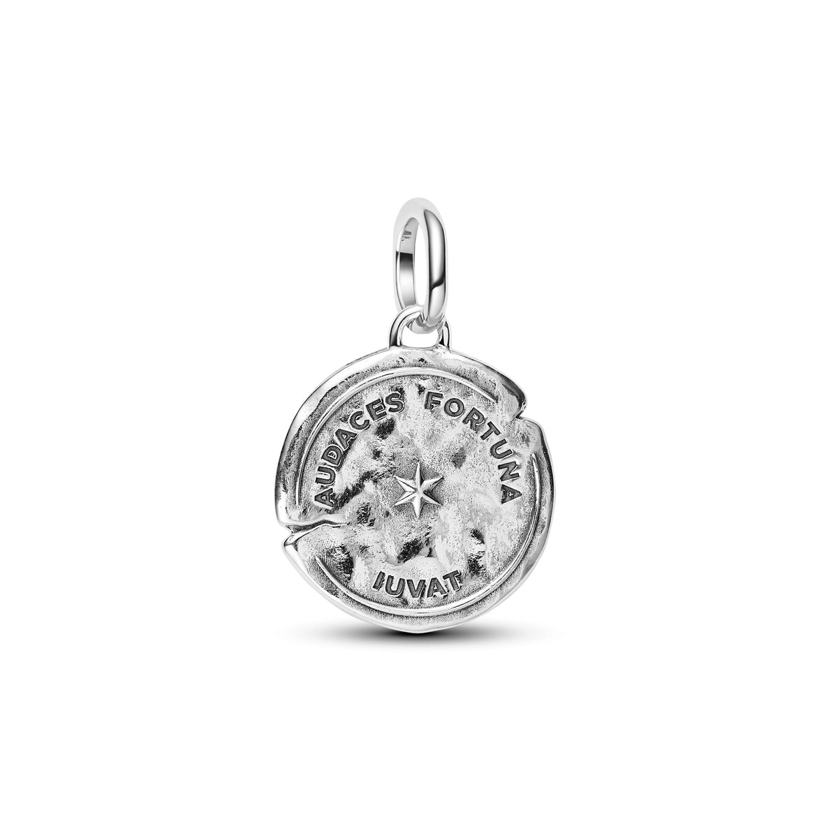 Dolphin Sterling Silver Medallion With Clear Cubic Zirconia