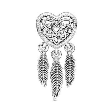 Dreamcatcher Sterling Silver Heart Charm