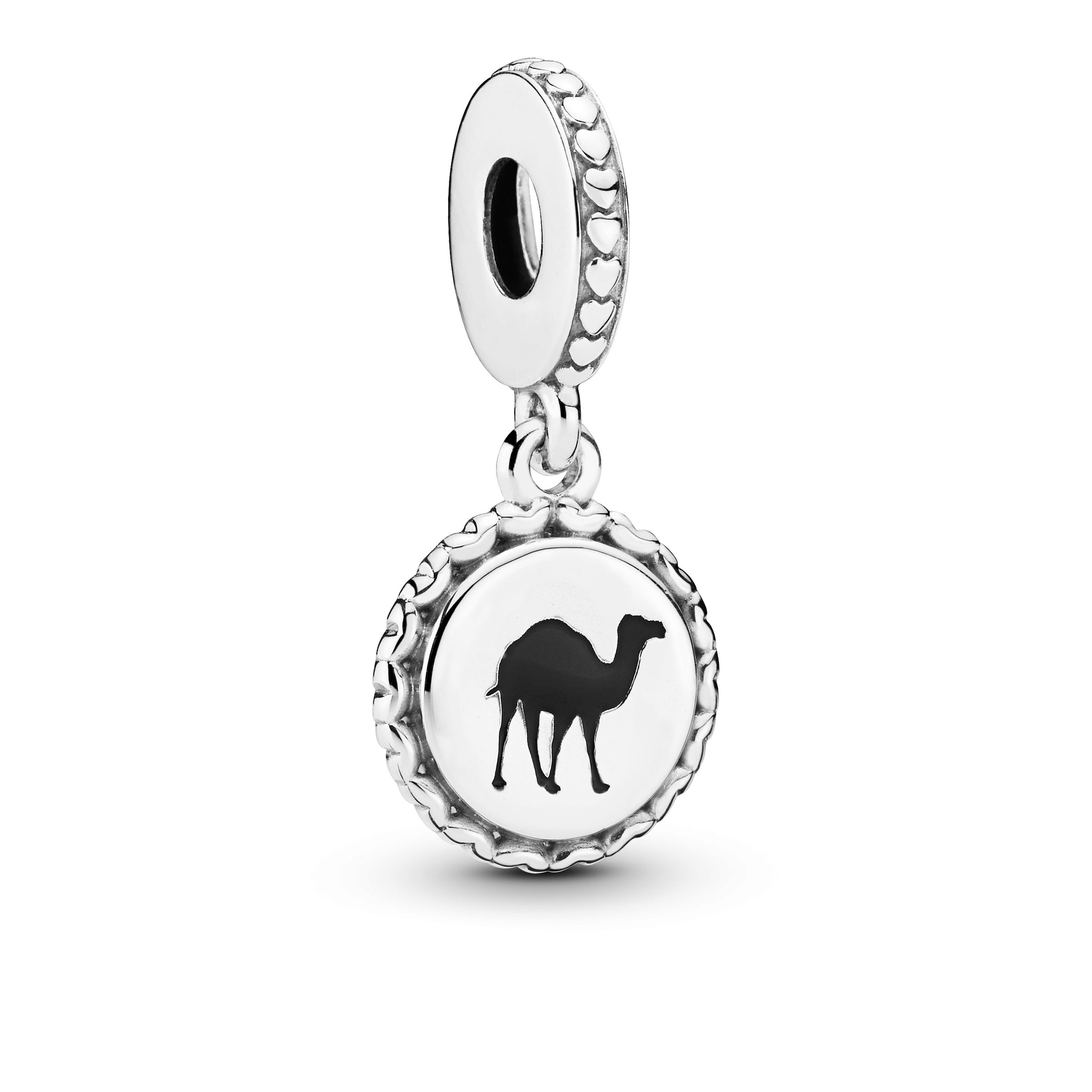 Dromedary Silver Dangle With Black Enamel