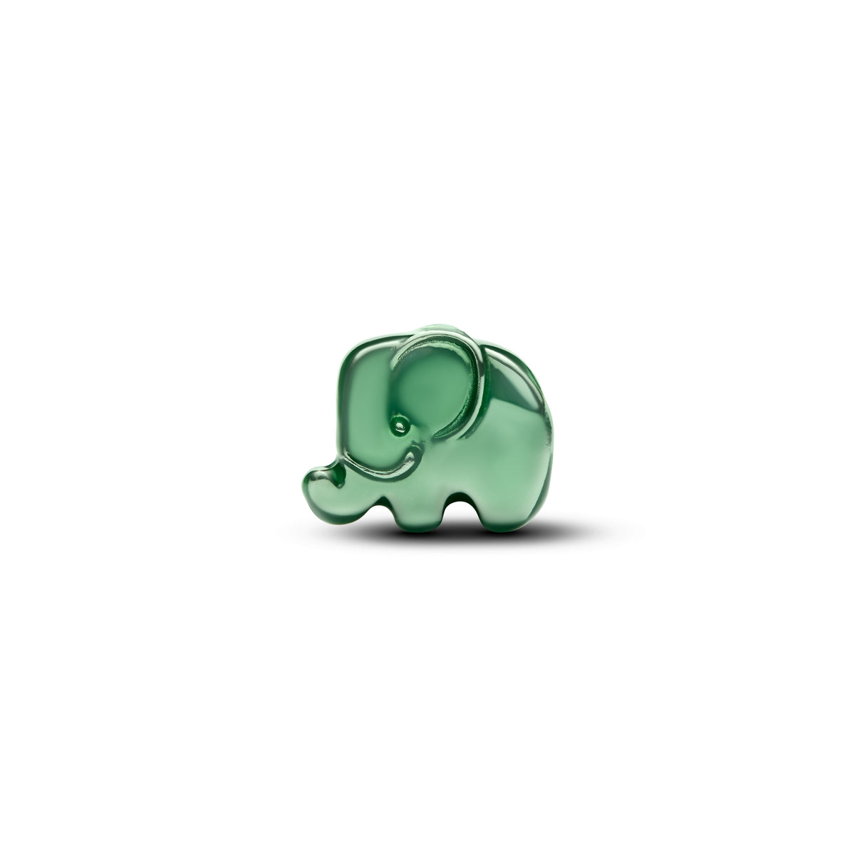 Elephant Sterling Silver Mini Charm With Green Enamel