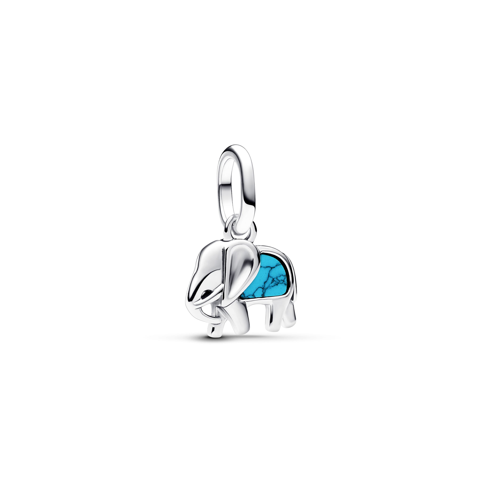 Elephant Sterling Silver Mini Dangle With Imitation Turquoise