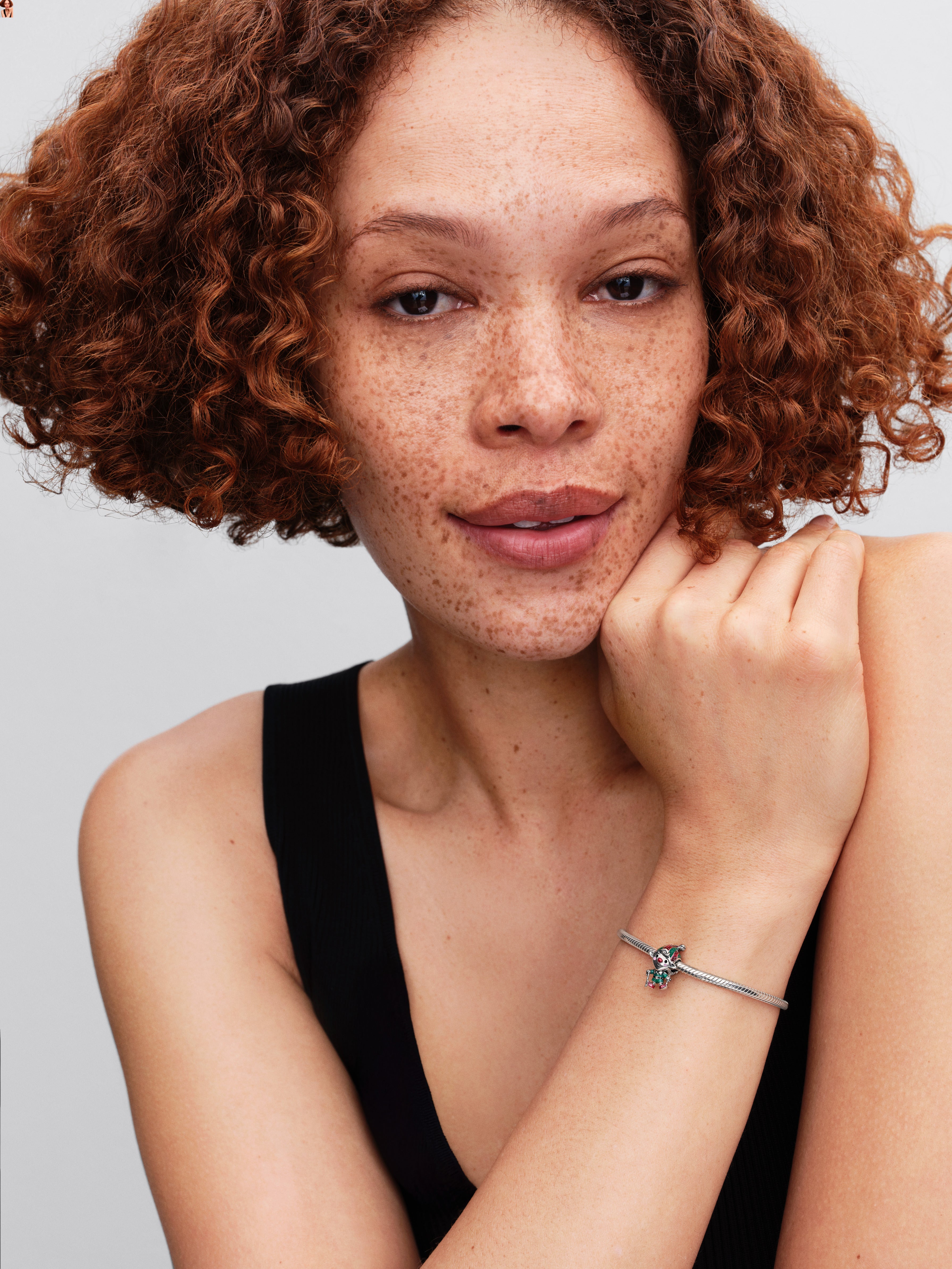 Elf Sterling Silver Charm With Red, Green, Black And Pink Enamel