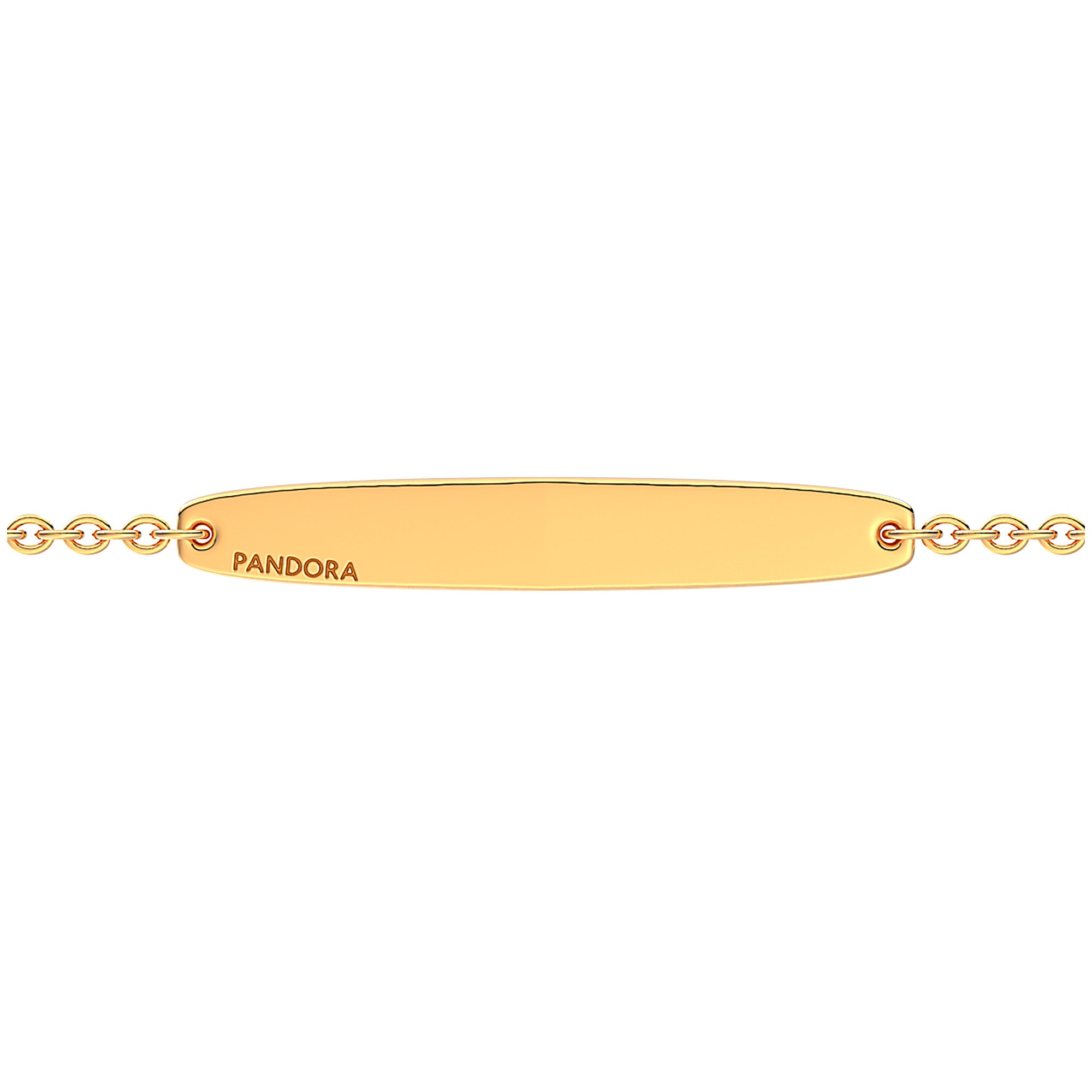 Engravable 14K Gold-Plated Bar Bracelet With Clear Cubic Zirconia