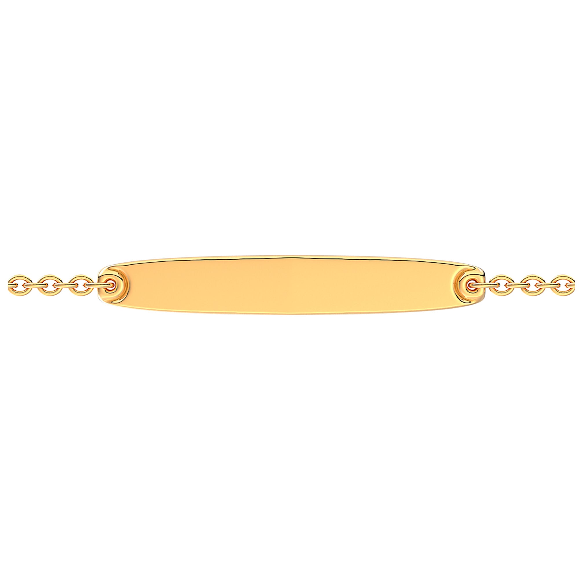 Engravable 14K Gold-Plated Bar Bracelet With Clear Cubic Zirconia