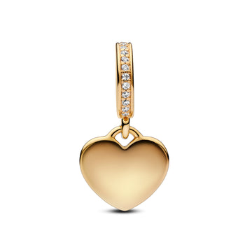 Engravable 14K Gold-Plated Dangle With Clear Cubic Zirconia