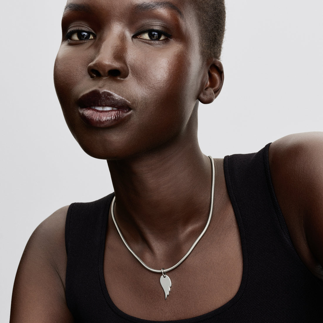 Engravable Angel Wing Sterling Silver Pendant