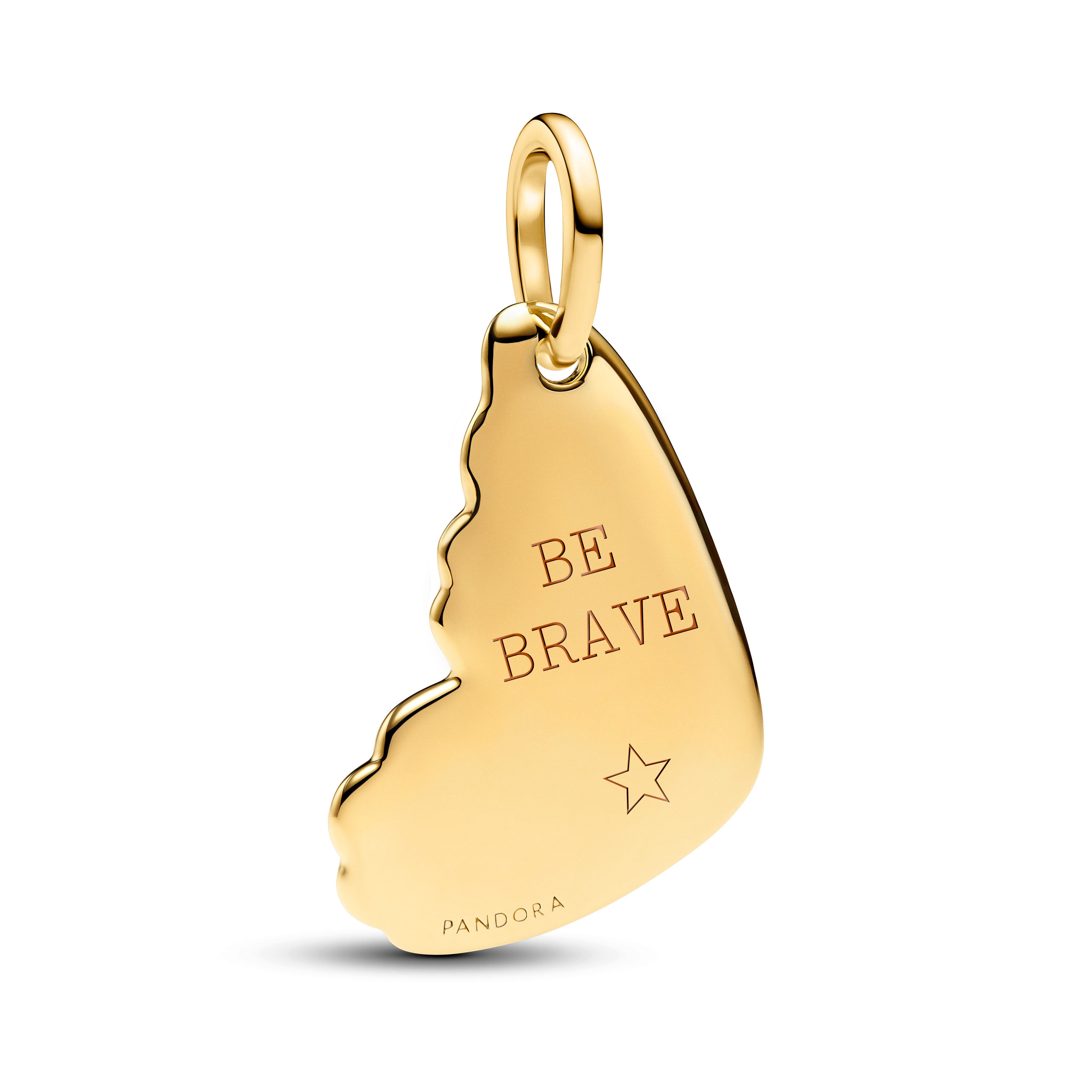 Engravable Butterfly Wing 14K Gold-Plated Pendant