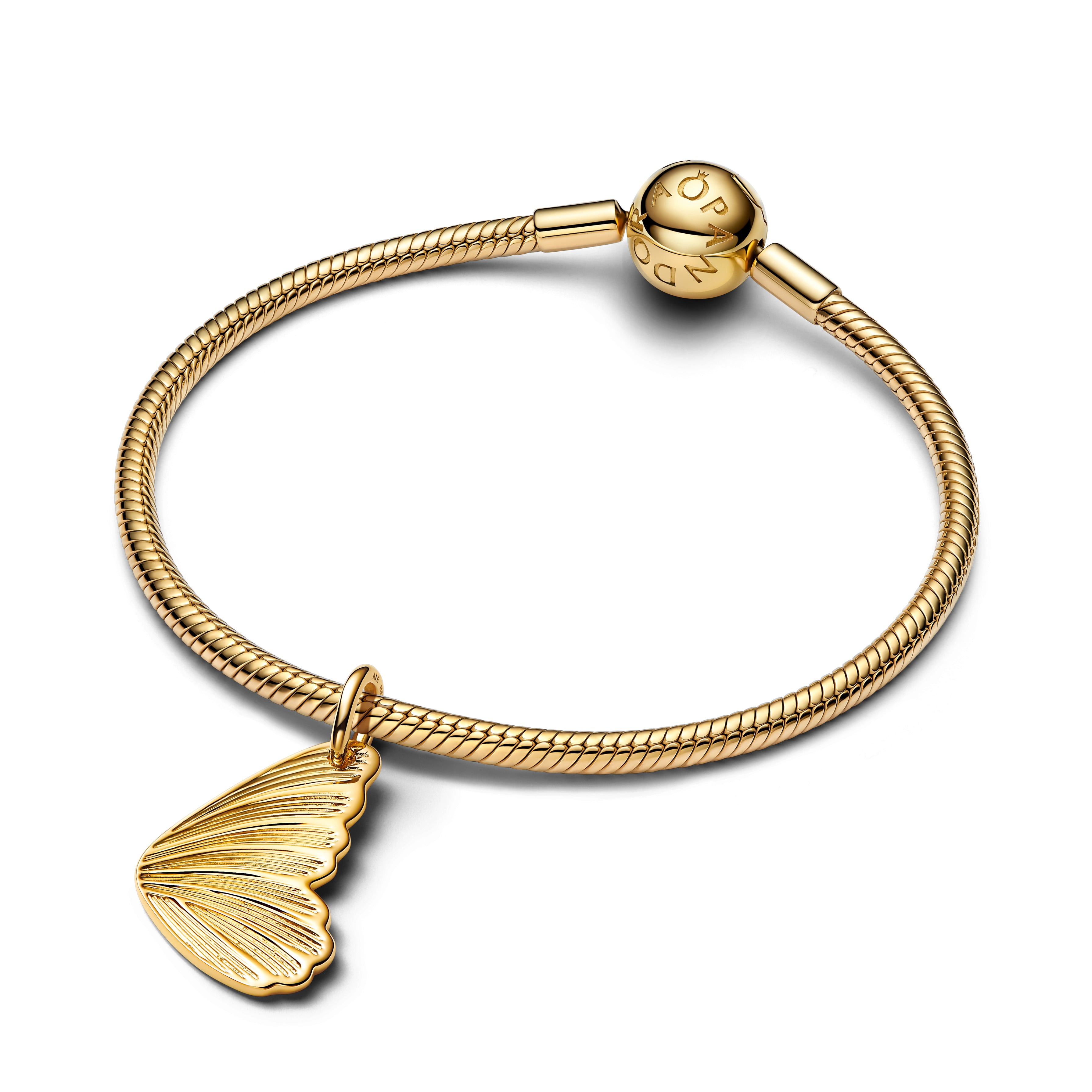 Engravable Butterfly Wing 14K Gold-Plated Pendant