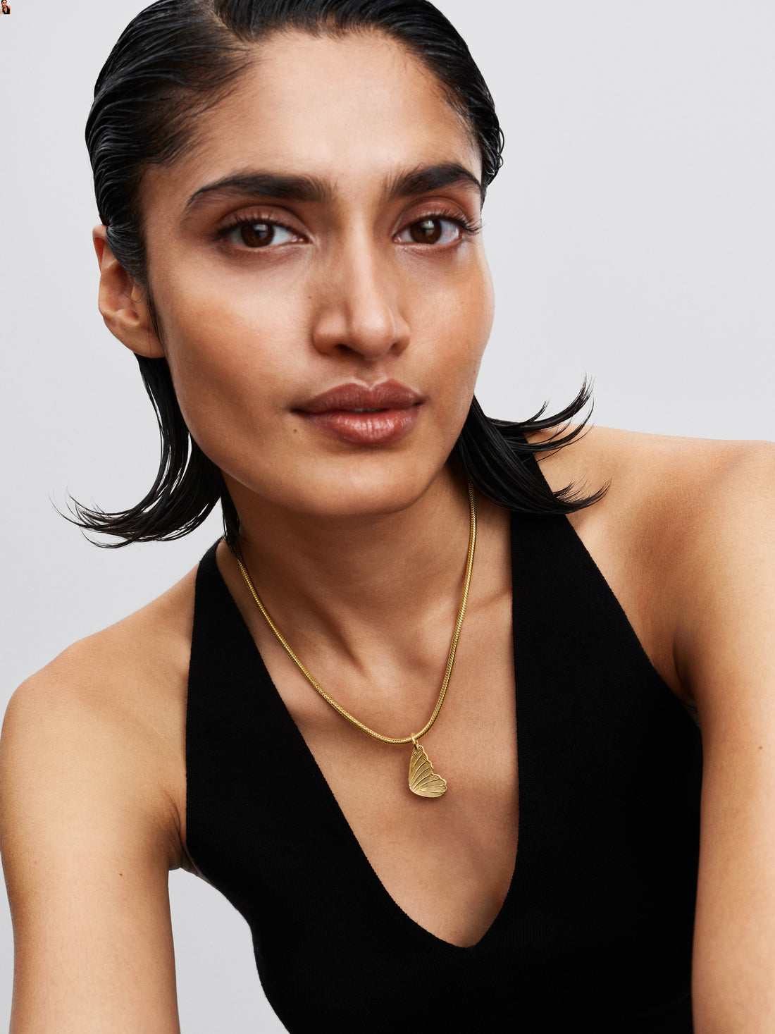Engravable Butterfly Wing 14K Gold-Plated Pendant