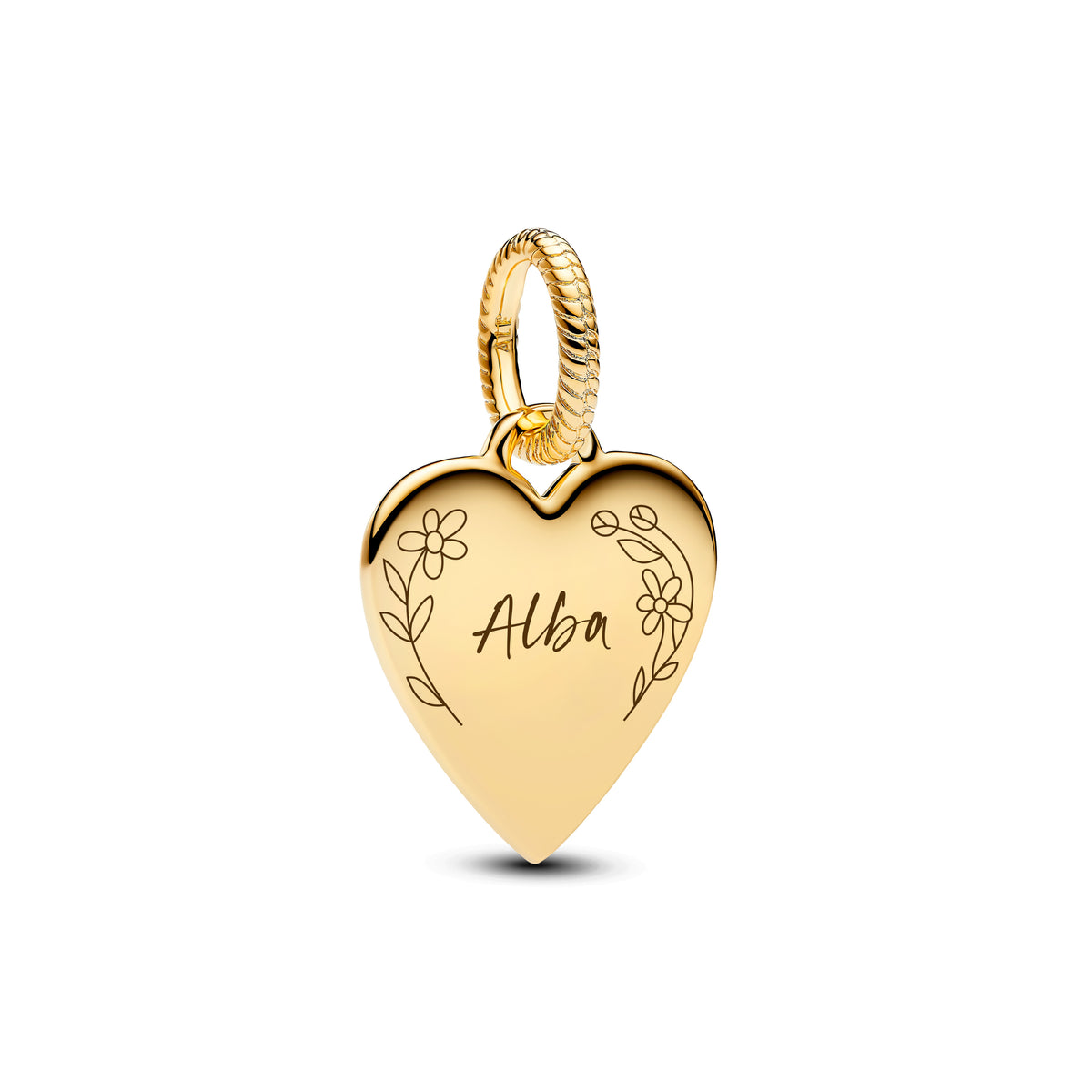 Engravable Heart 14K Gold-Plated Pendant