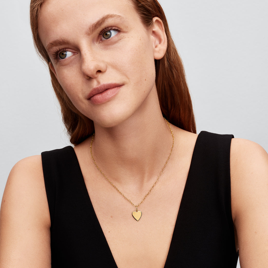 Engravable Heart 14K Gold-Plated Pendant