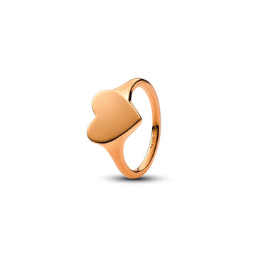 Engravable Heart 14K Gold-Plated Ring