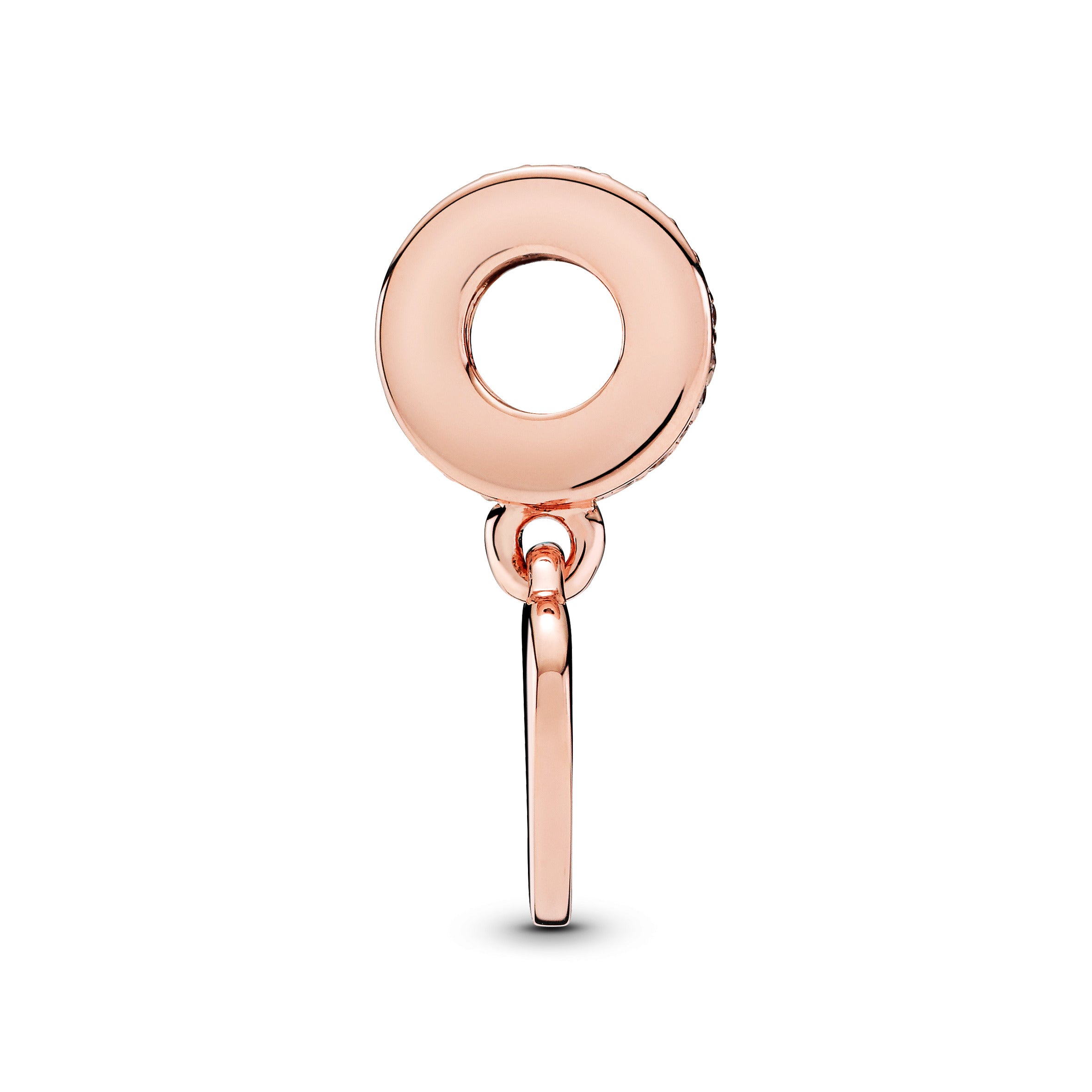 Engravable Heart Disc 14K Rose Gold-Plated Dangle With Clear Cubic Zirconia