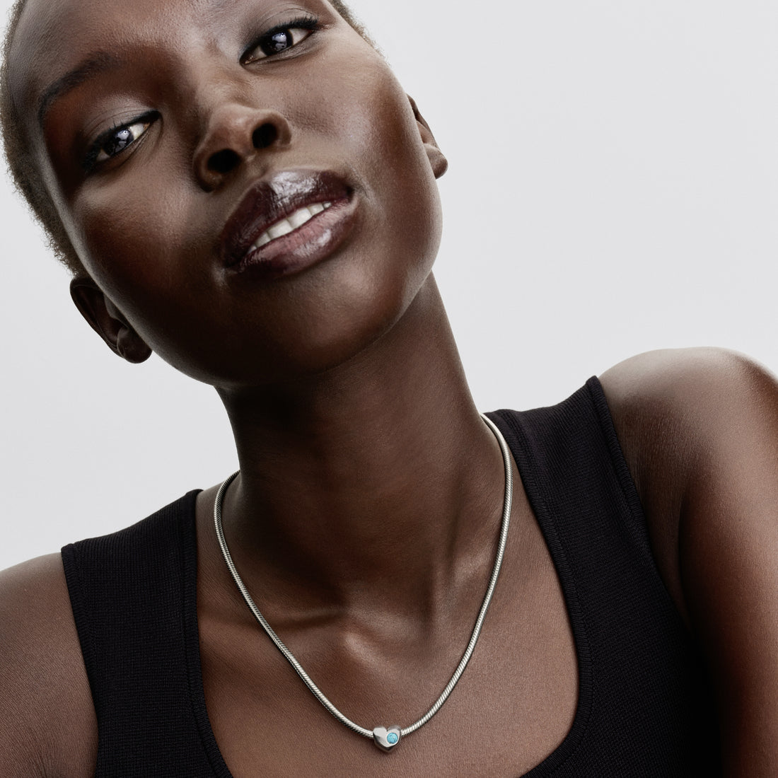 Engravable Heart Sterling Silver Charm With Imitation Turquoise