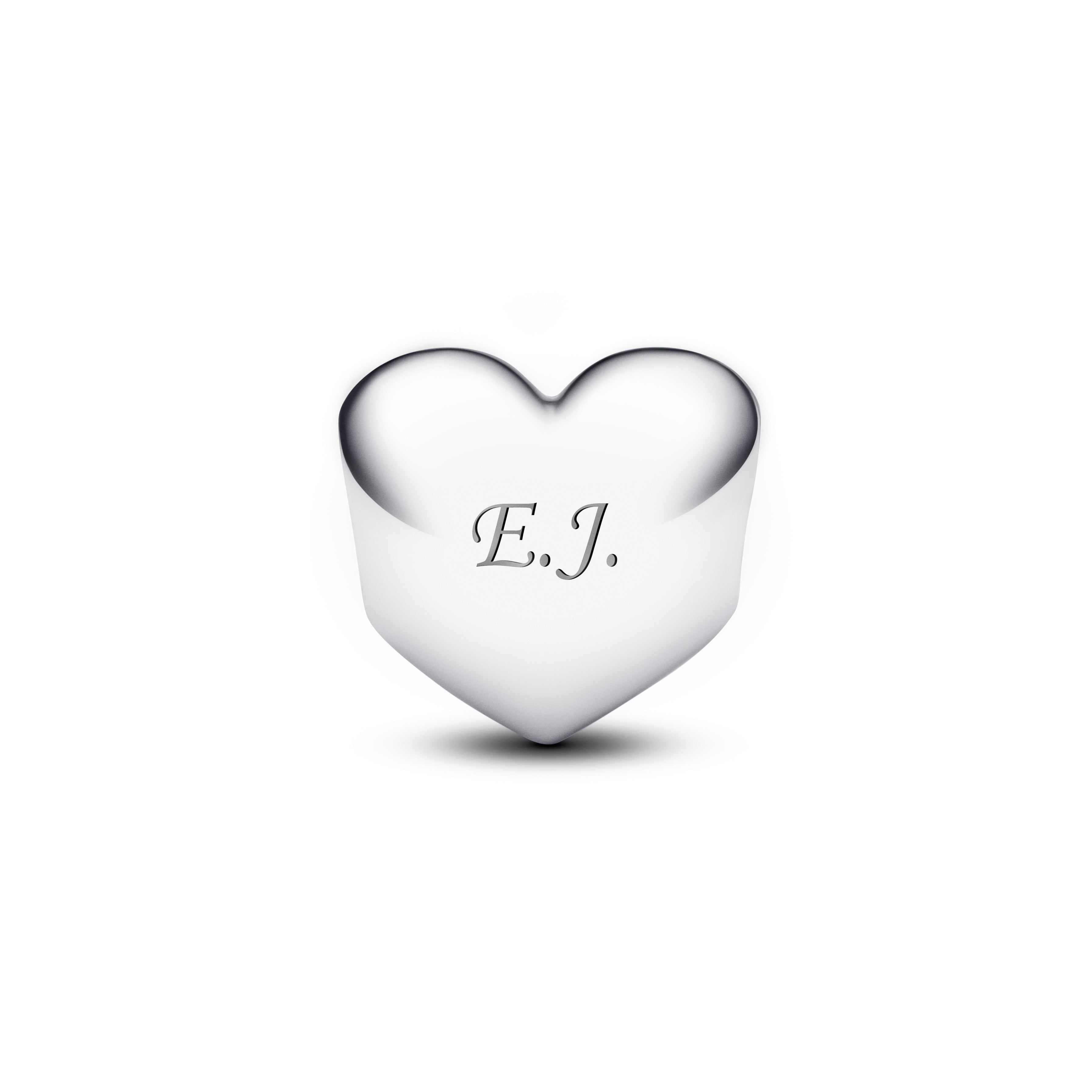 Engravable Heart Sterling Silver Charm With Salsa Red Crystal