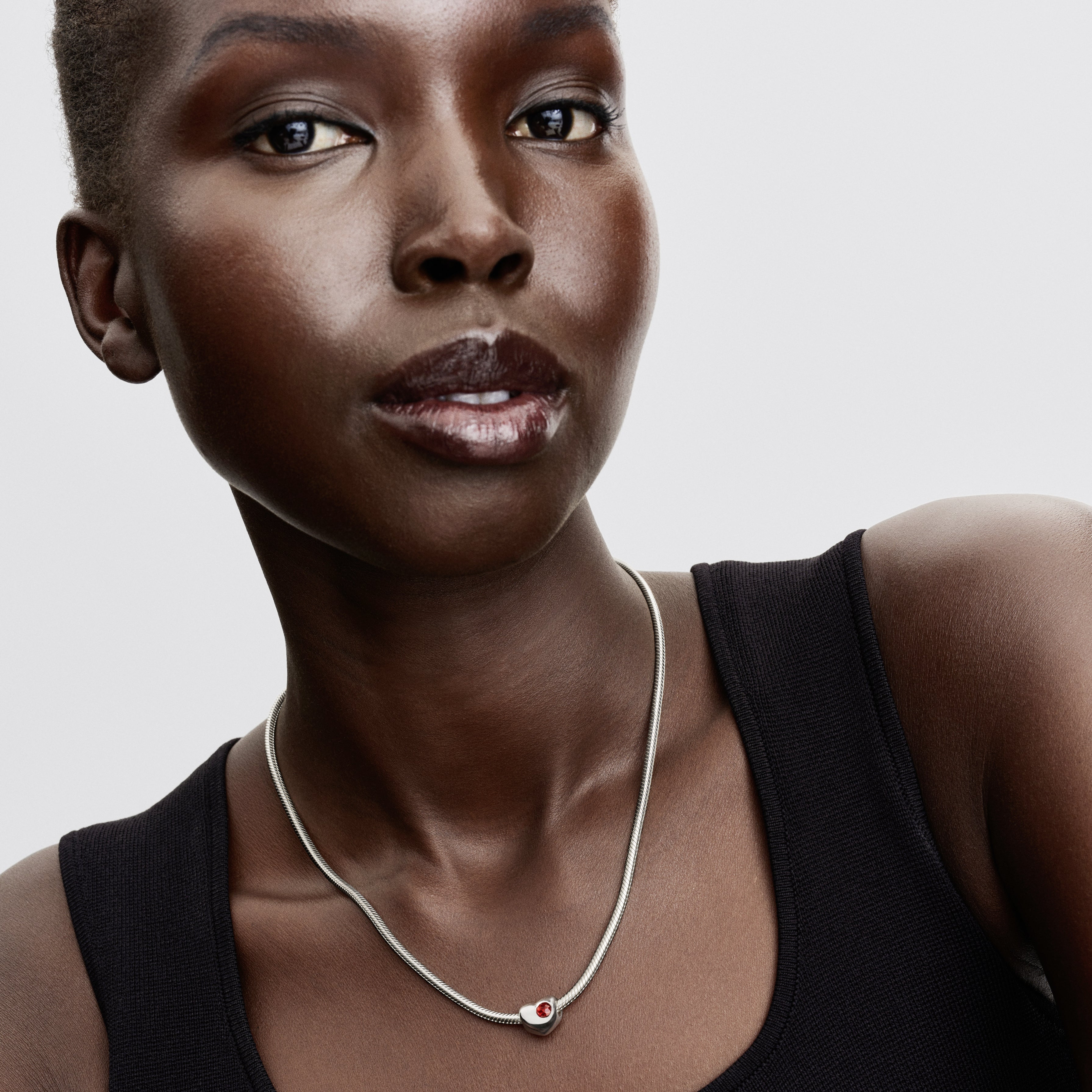 Engravable Heart Sterling Silver Charm With Salsa Red Crystal