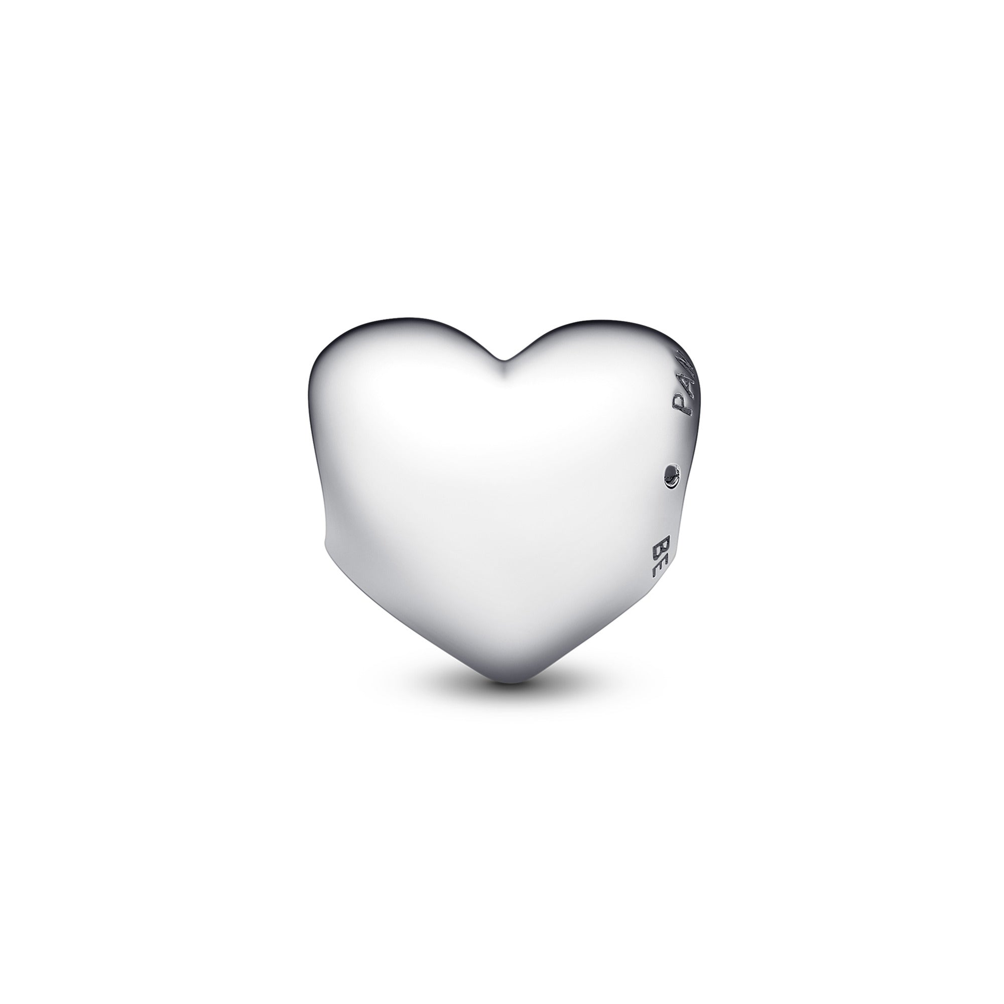 Engravable Heart Sterling Silver Charm With Sweet Grape Purple Crystal