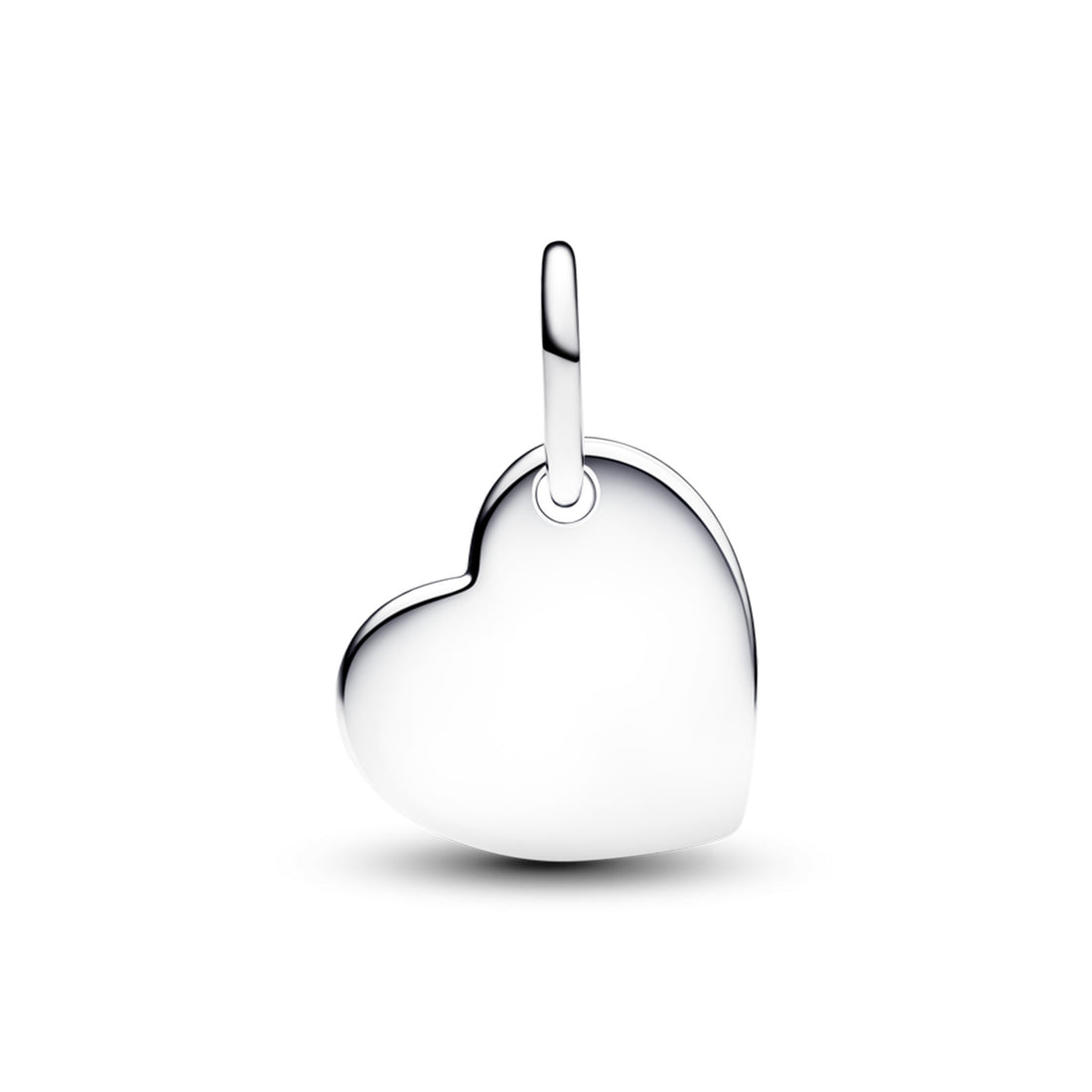 Engravable Heart Sterling Silver Dangle With Princess Blue Crystal